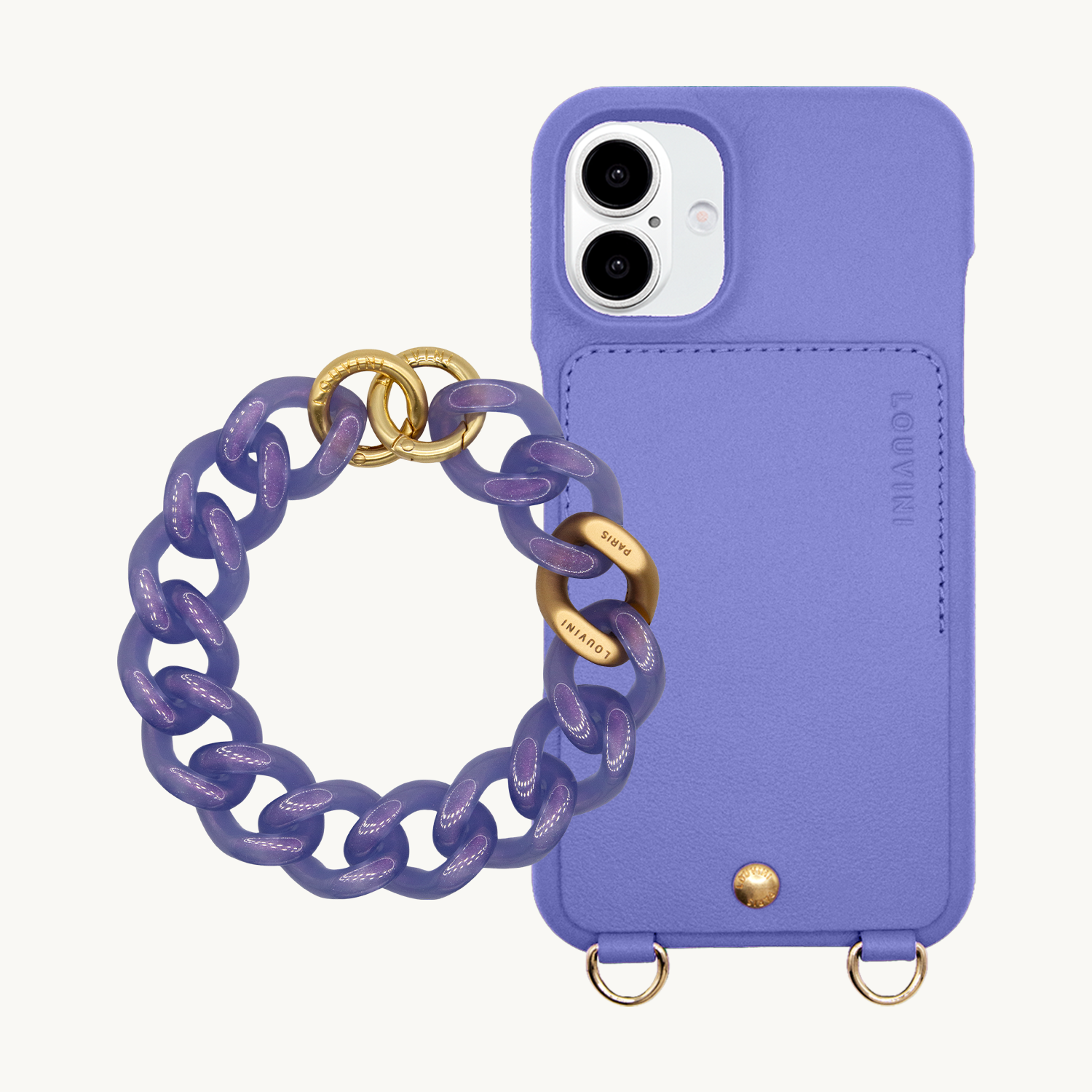 Coque iPhone LOU Violet & Bracelet PETIT ZOE Mauve Glacé