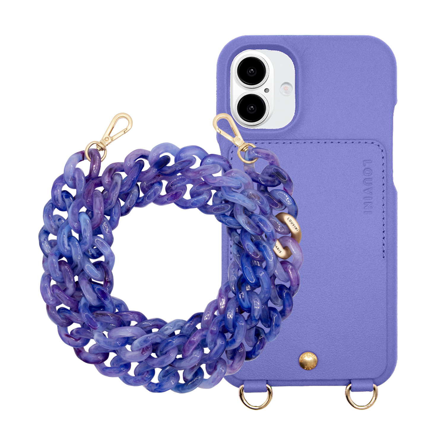 Coque iPhone LOU Violet & Chaîne ZOE Violet