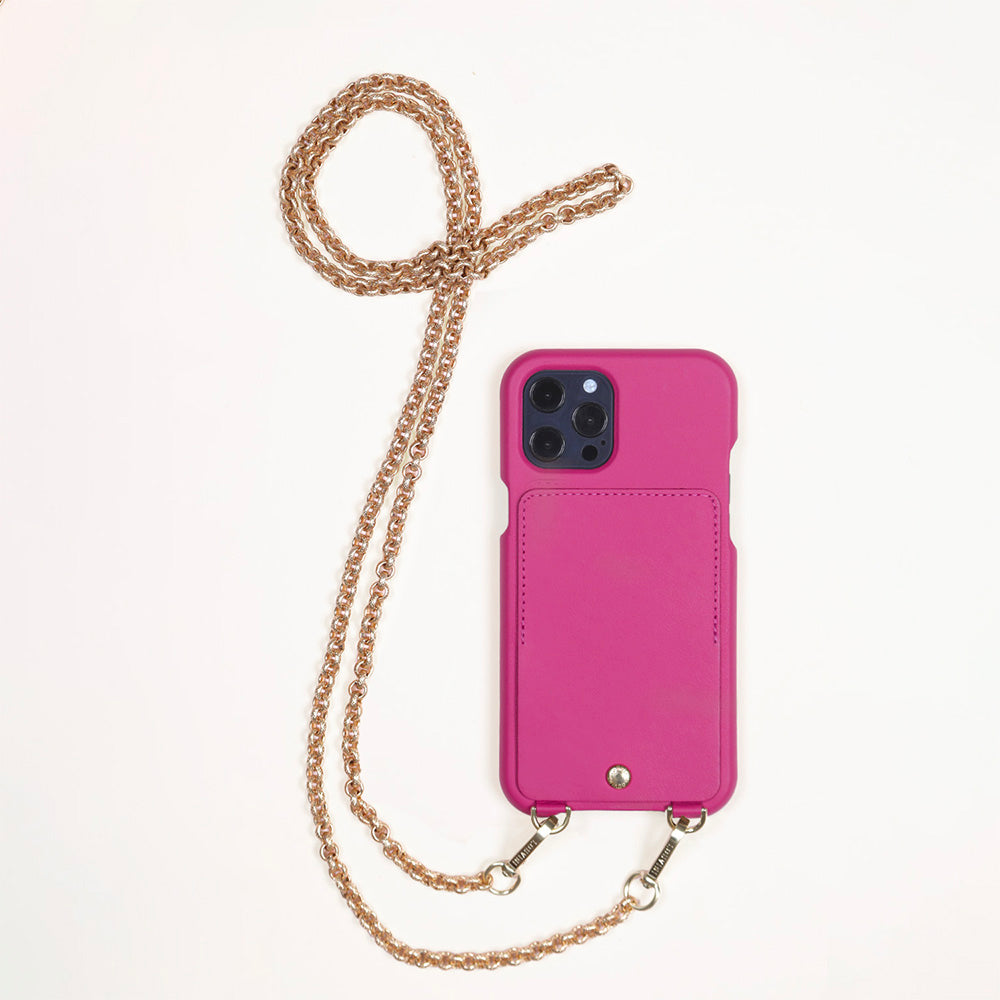 LOU Fuchsia Leather Case & SAVANA Chain