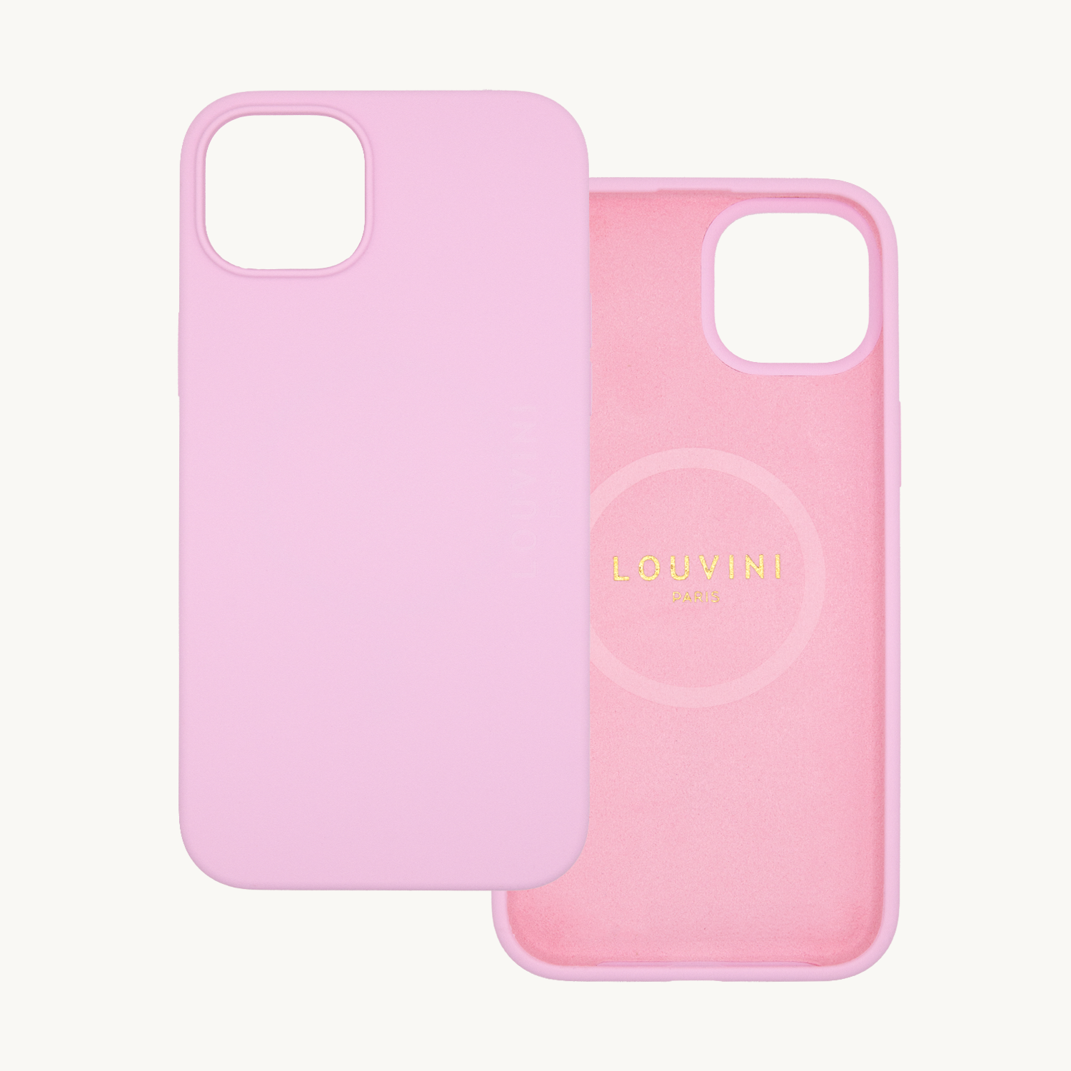 coque iPhone 14 Plus silicone rose double face