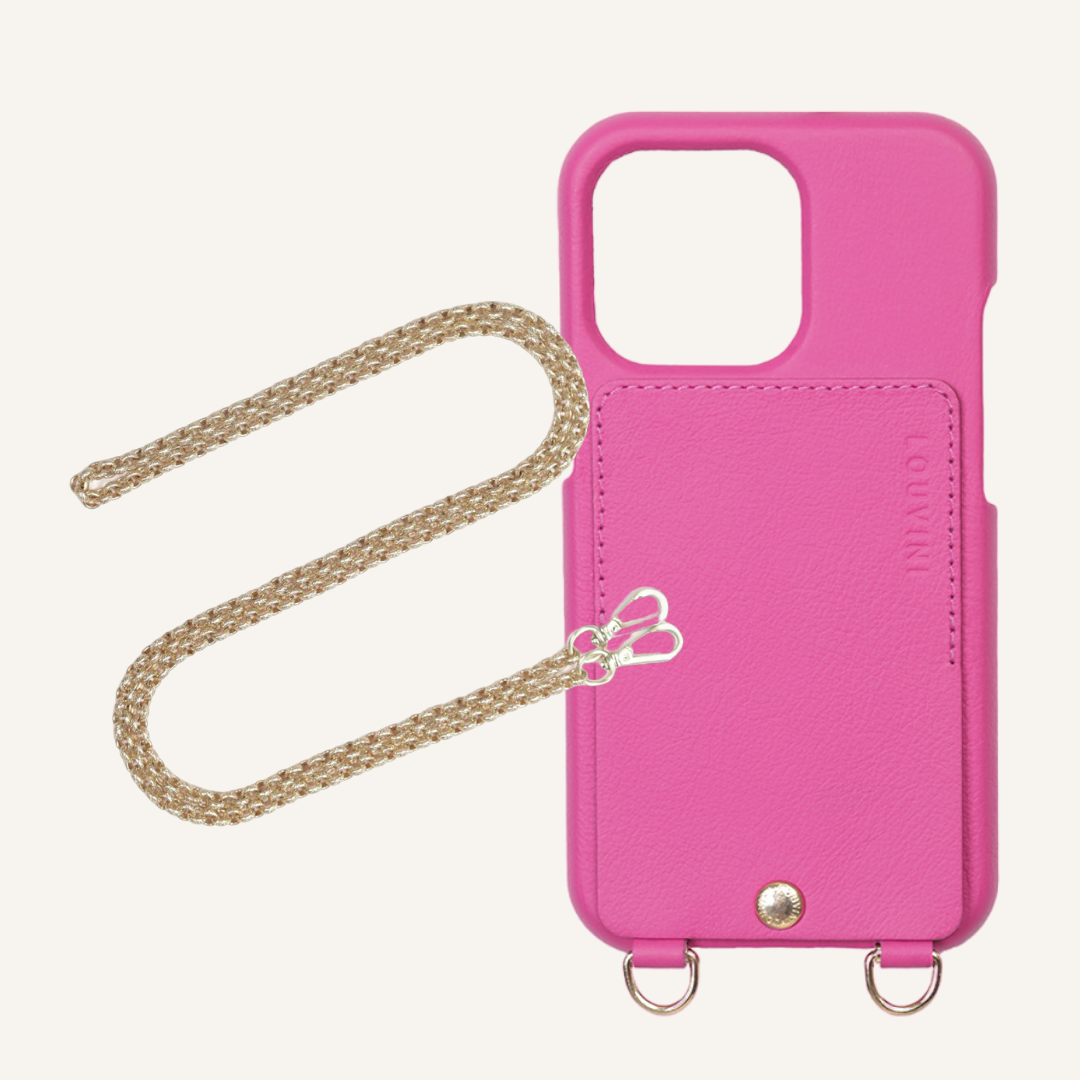 LOU Fuchsia Leather Case & SAVANA Chain