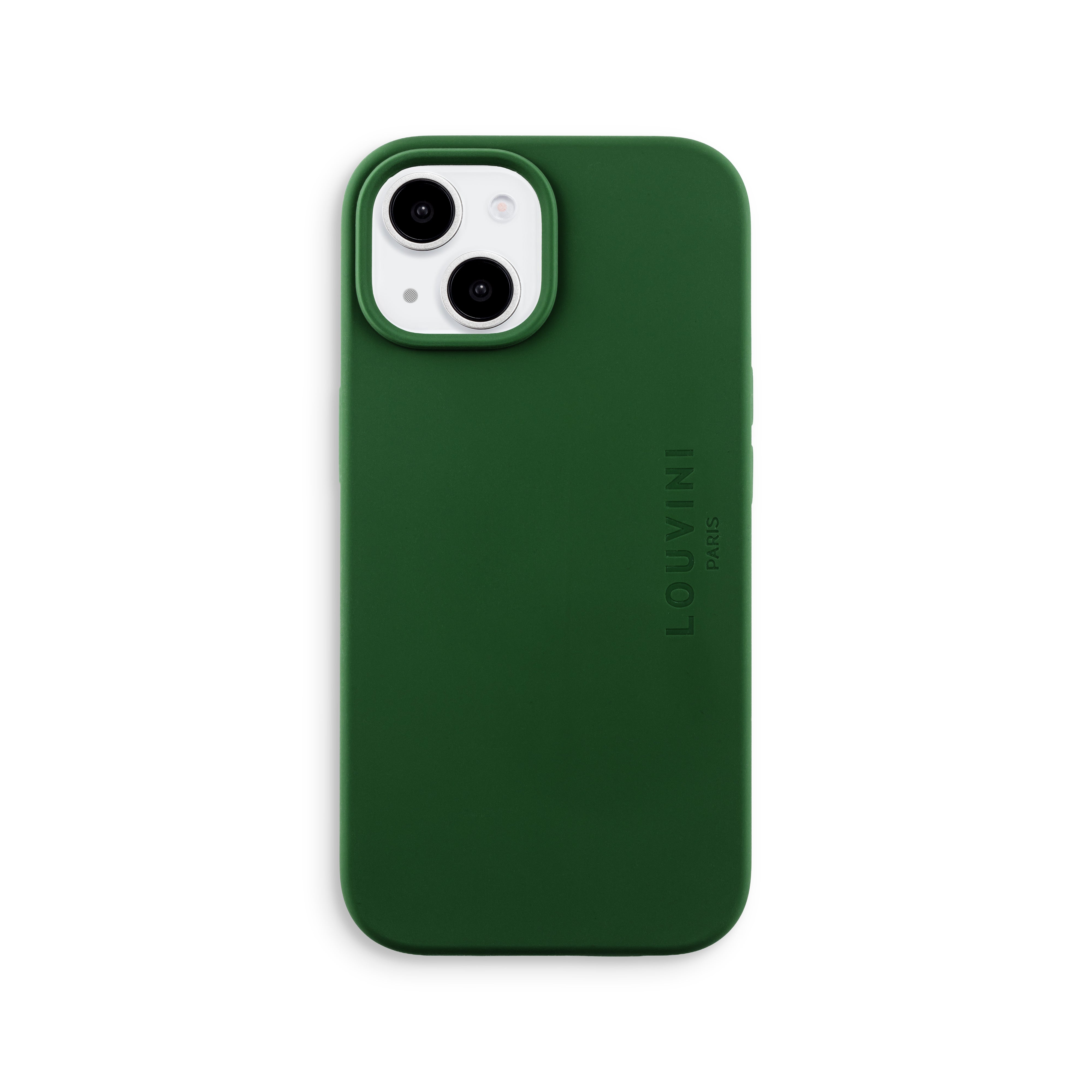 Coque iPhone MagSafe silicone LEO - Olive