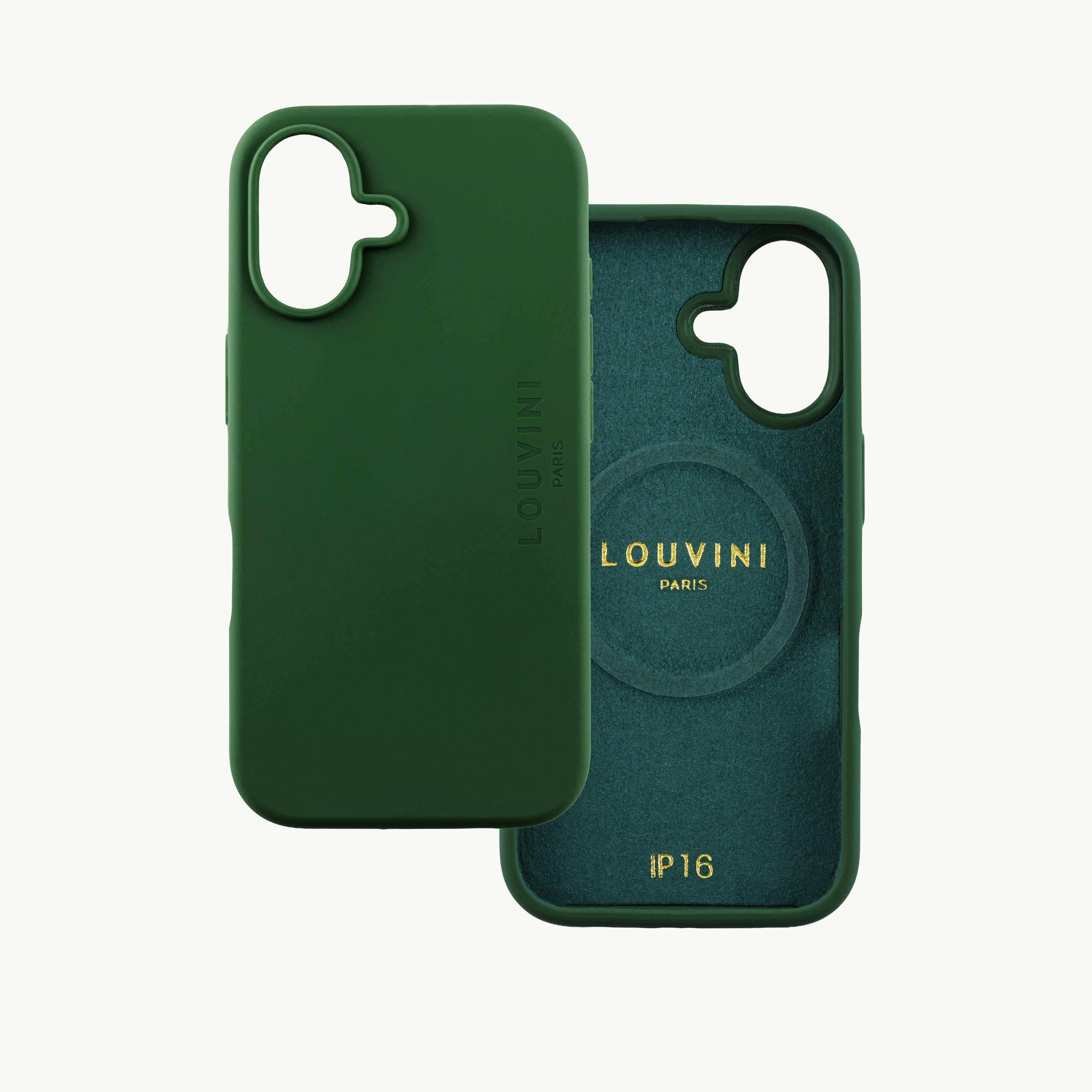 Coque iPhone MagSafe silicone LEO - Olive