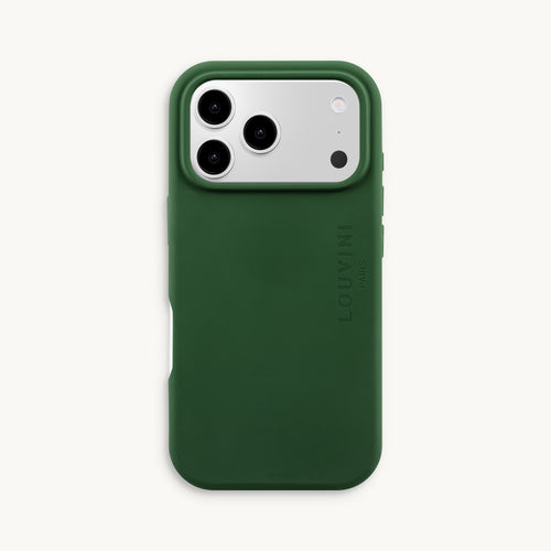 Coque iPhone MagSafe silicone LEO - Olive