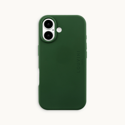 Coque iPhone MagSafe silicone LEO - Olive