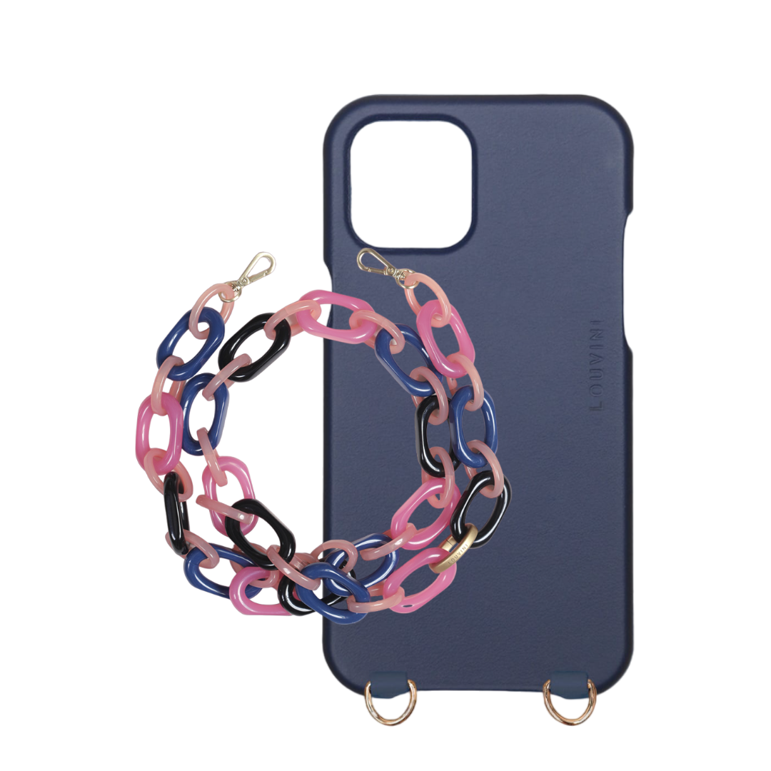 Coque MAX Marine & Chaîne Chiara Fuchsia-Bleu