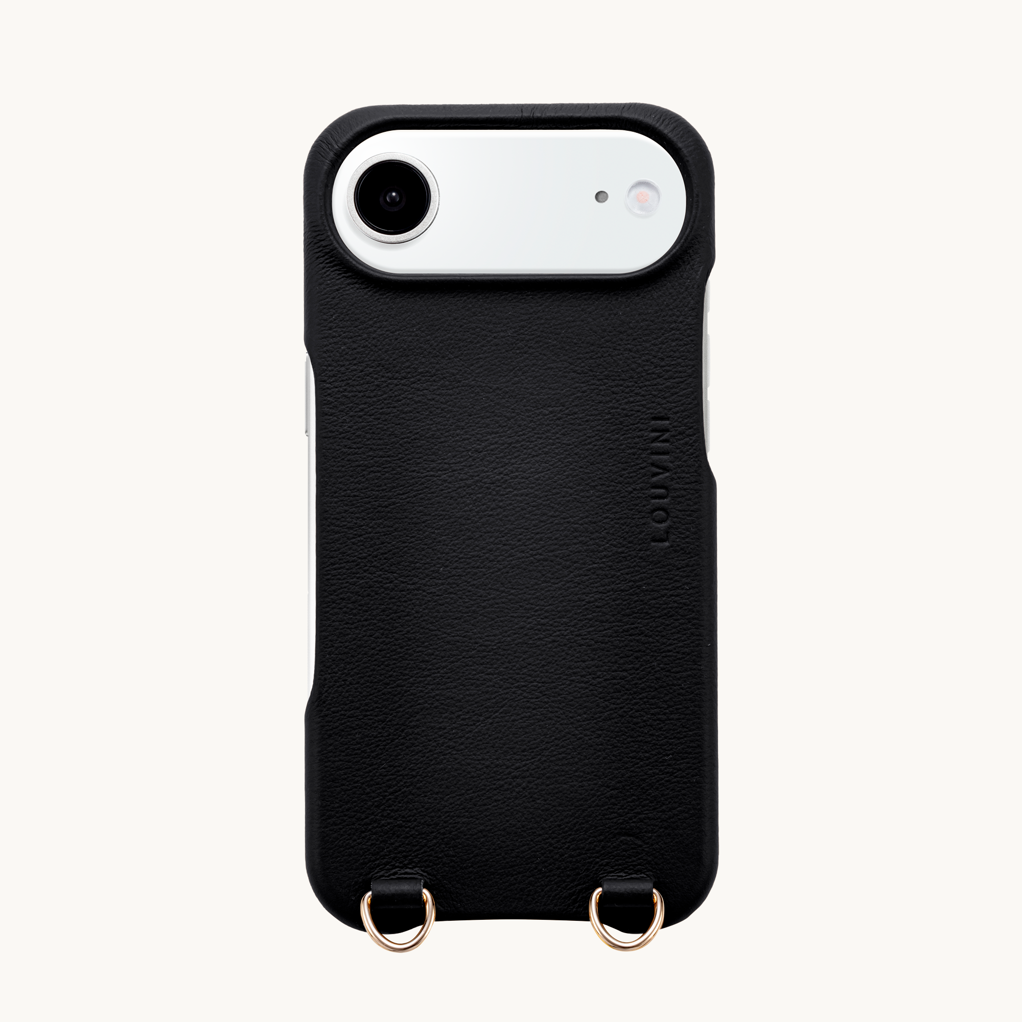 Coque iPhone MagSafe cuir avec anneaux MAX - Noir