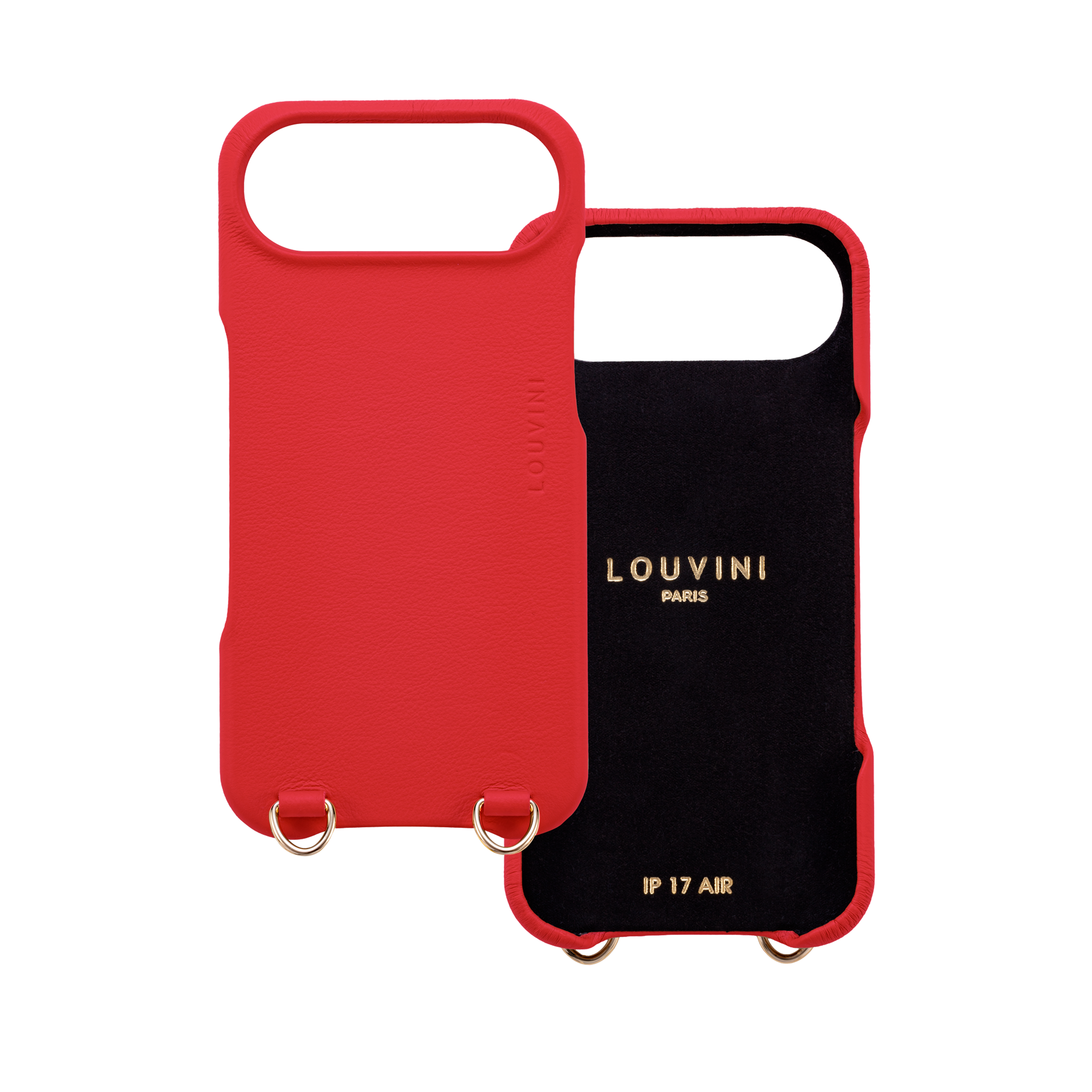 Coque iPhone MagSafe cuir avec anneaux MAX - Rouge