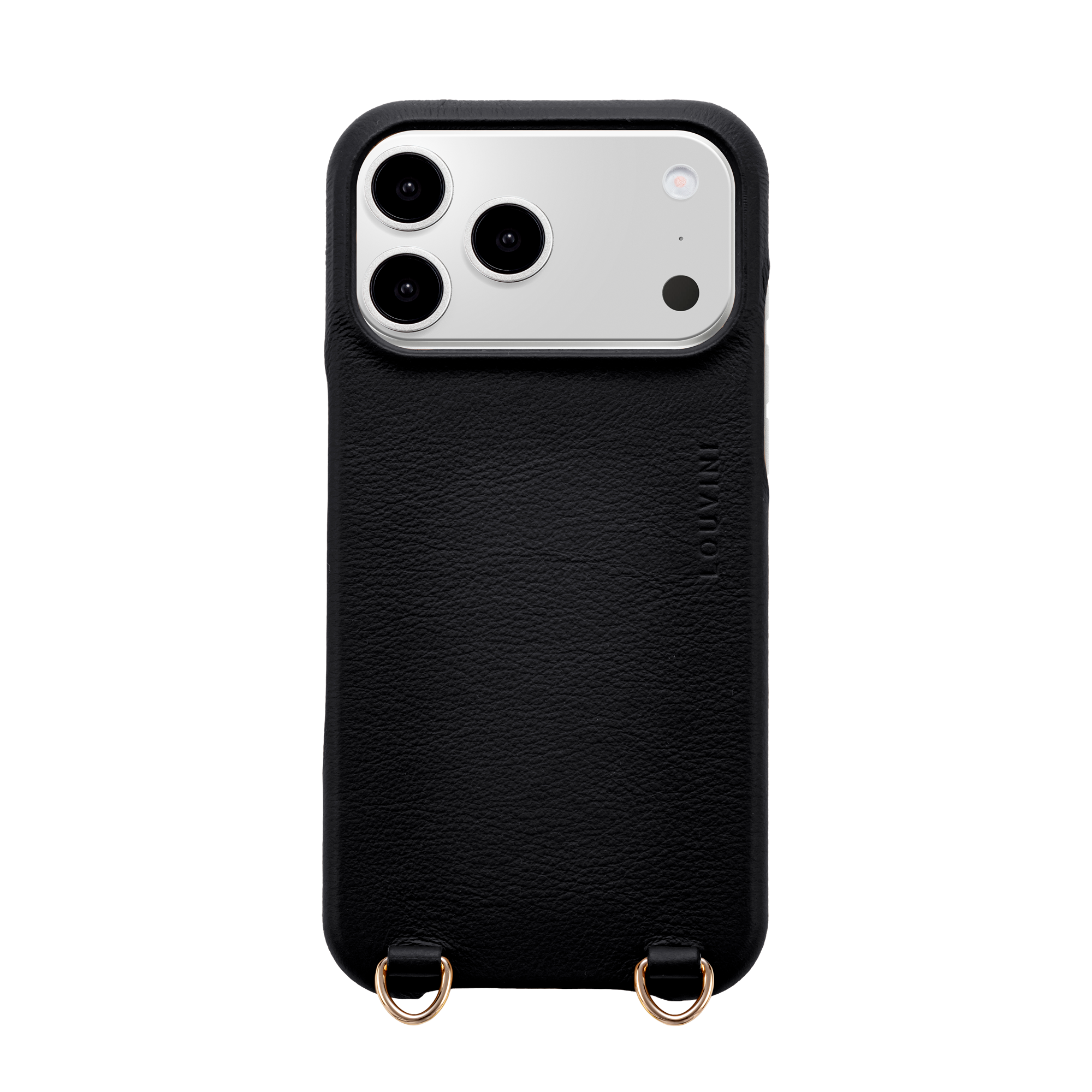 Coque iPhone MagSafe cuir avec anneaux MAX - Noir