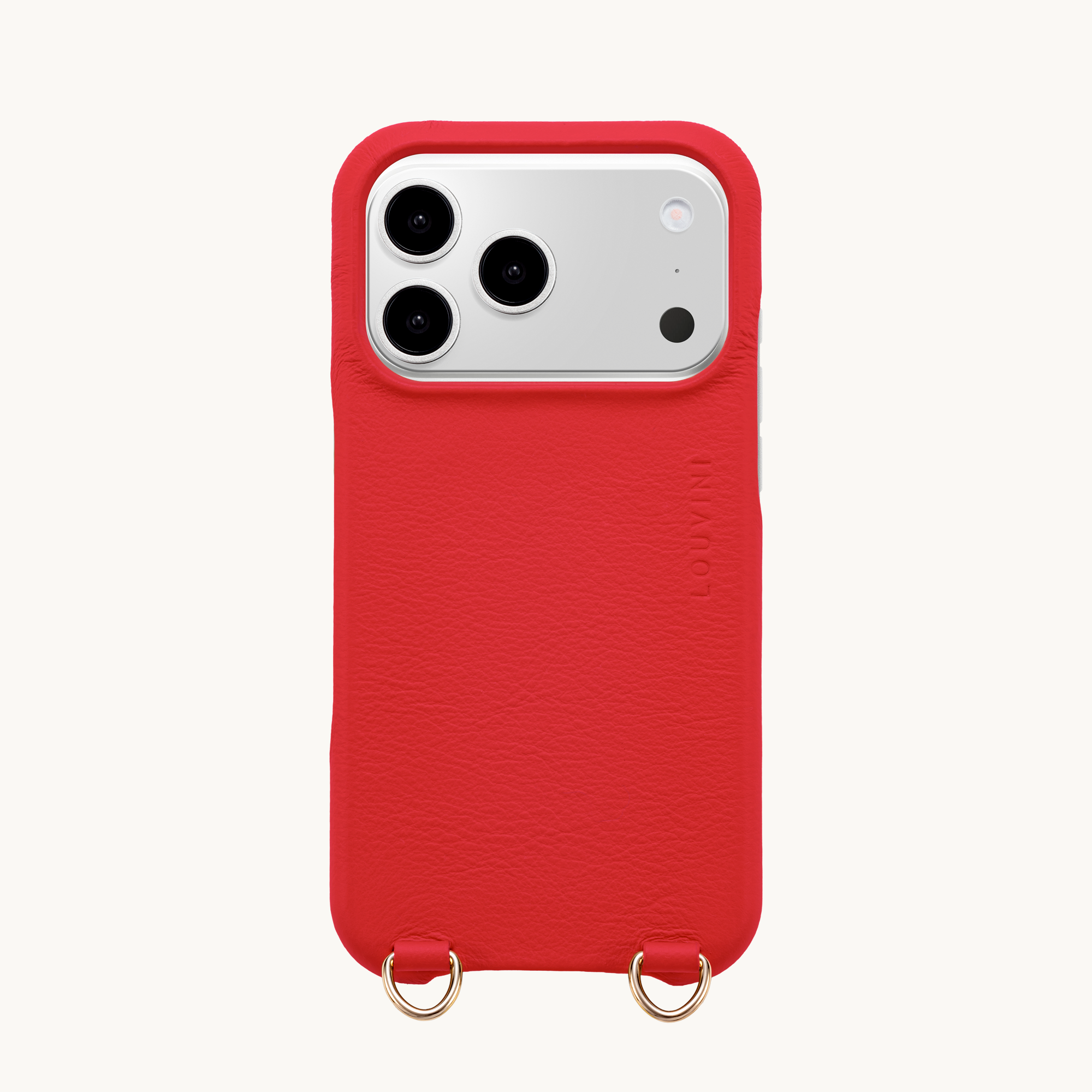 Coque iPhone MagSafe cuir avec anneaux MAX - Rouge