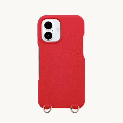 Coque iPhone MagSafe cuir avec anneaux MAX - Rouge