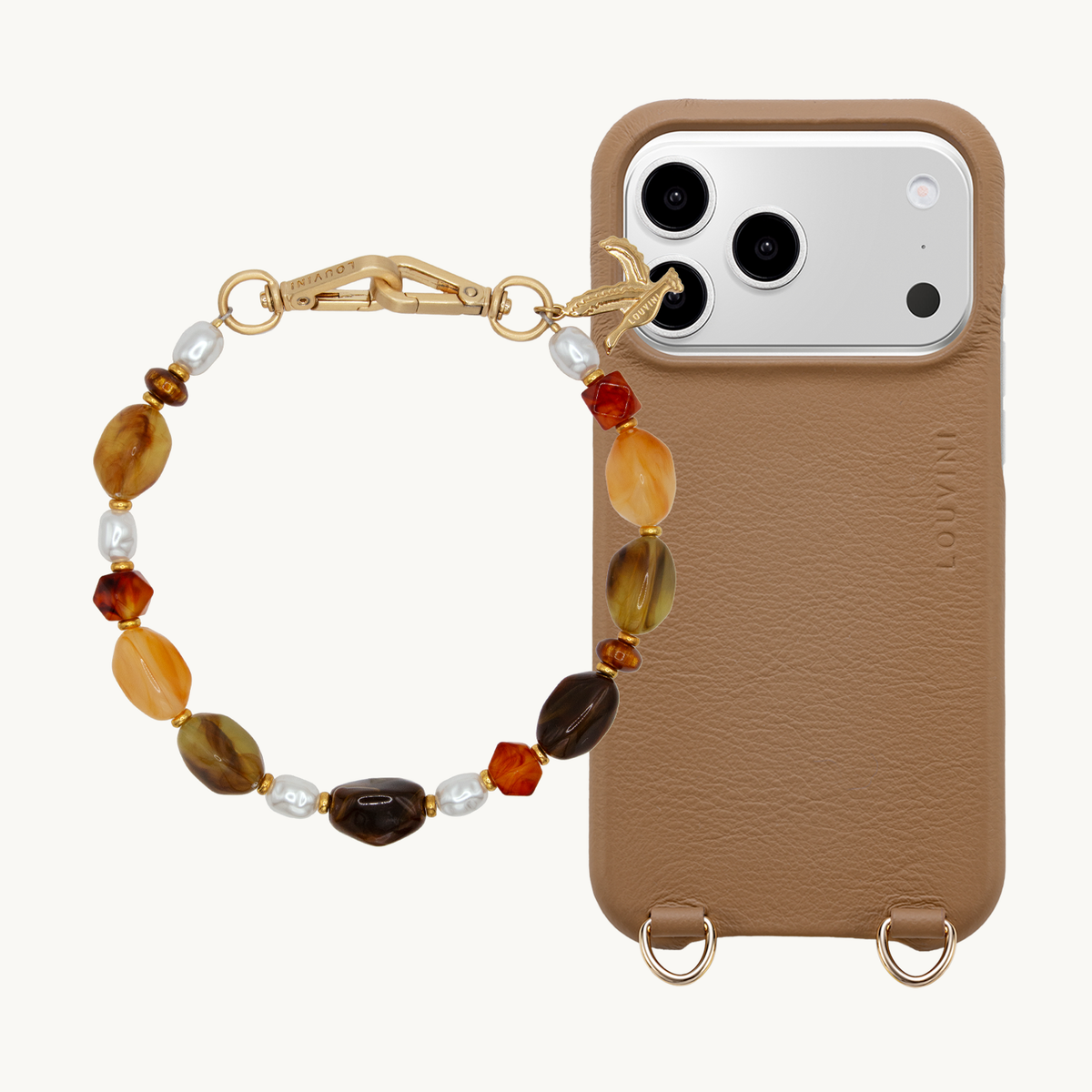 Coque iPhone MagSafe MAX Camel & Bracelet PETIT ESMEE Ambre