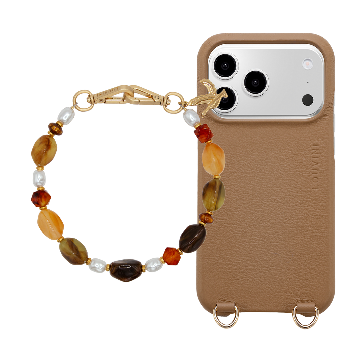 Coque iPhone MagSafe MAX Camel & Bracelet PETIT ESMEE Ambre