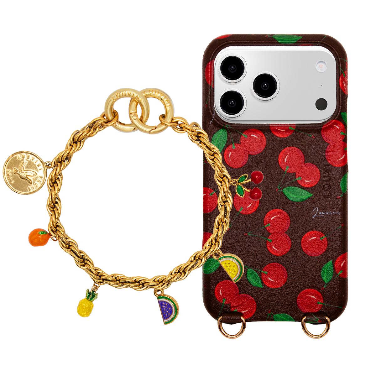 Coque iPhone MagSafe MAX Cerises & Bracelet PETIT CELINE Tropical