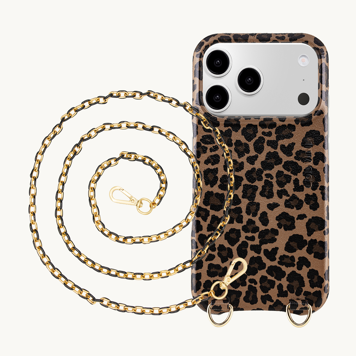 Coque iPhone MagSafe MAX Léopard & Chaîne MIA Noir