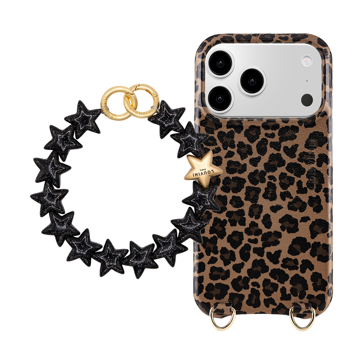 Coque iPhone MagSafe MAX Leopard & bracelet PETIT ETOILE