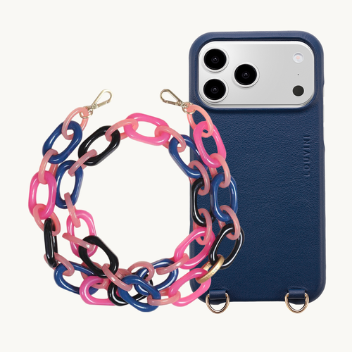 Coque MAX Marine & Chaîne CHIARA Marine-Rose
