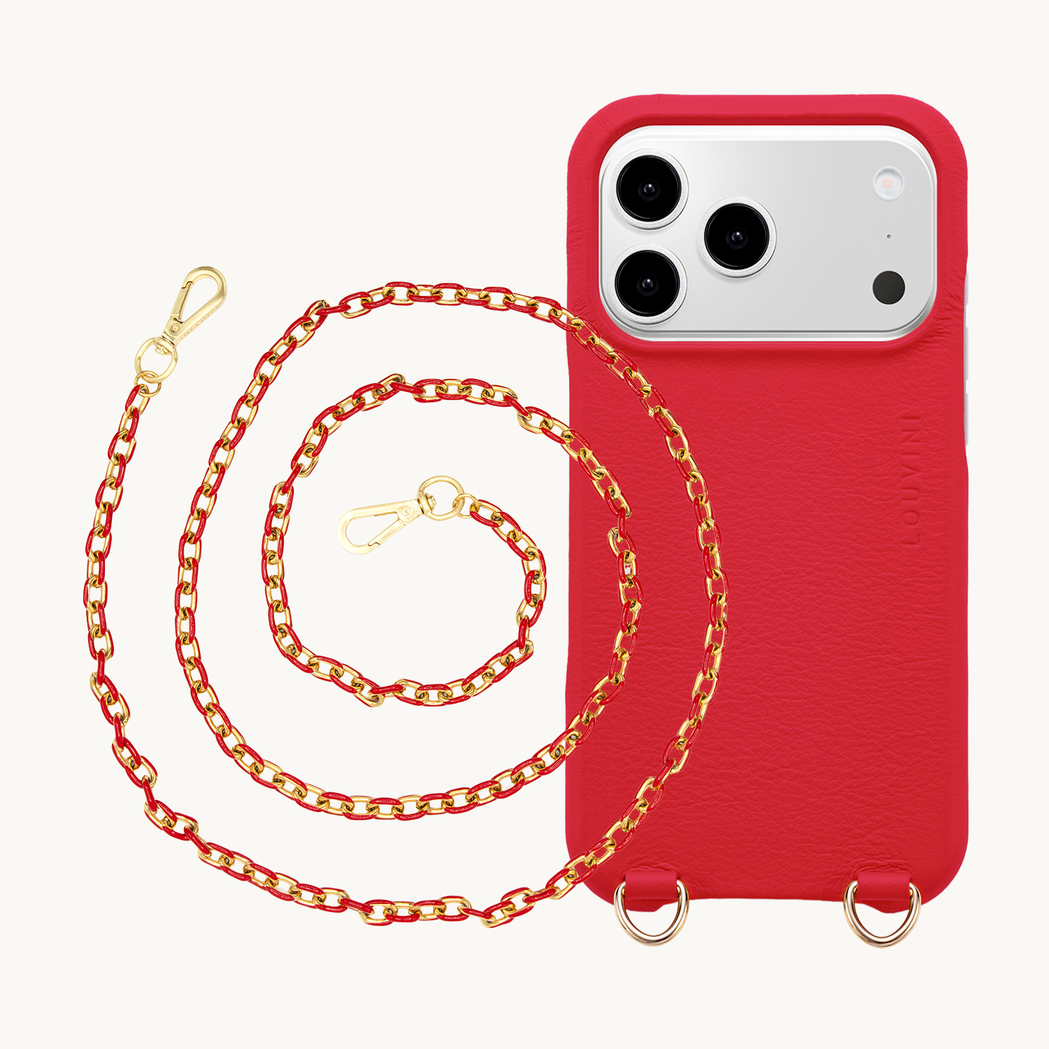 Coque iPhone MAX MagSafe Rouge & chaîne MIA Rouge