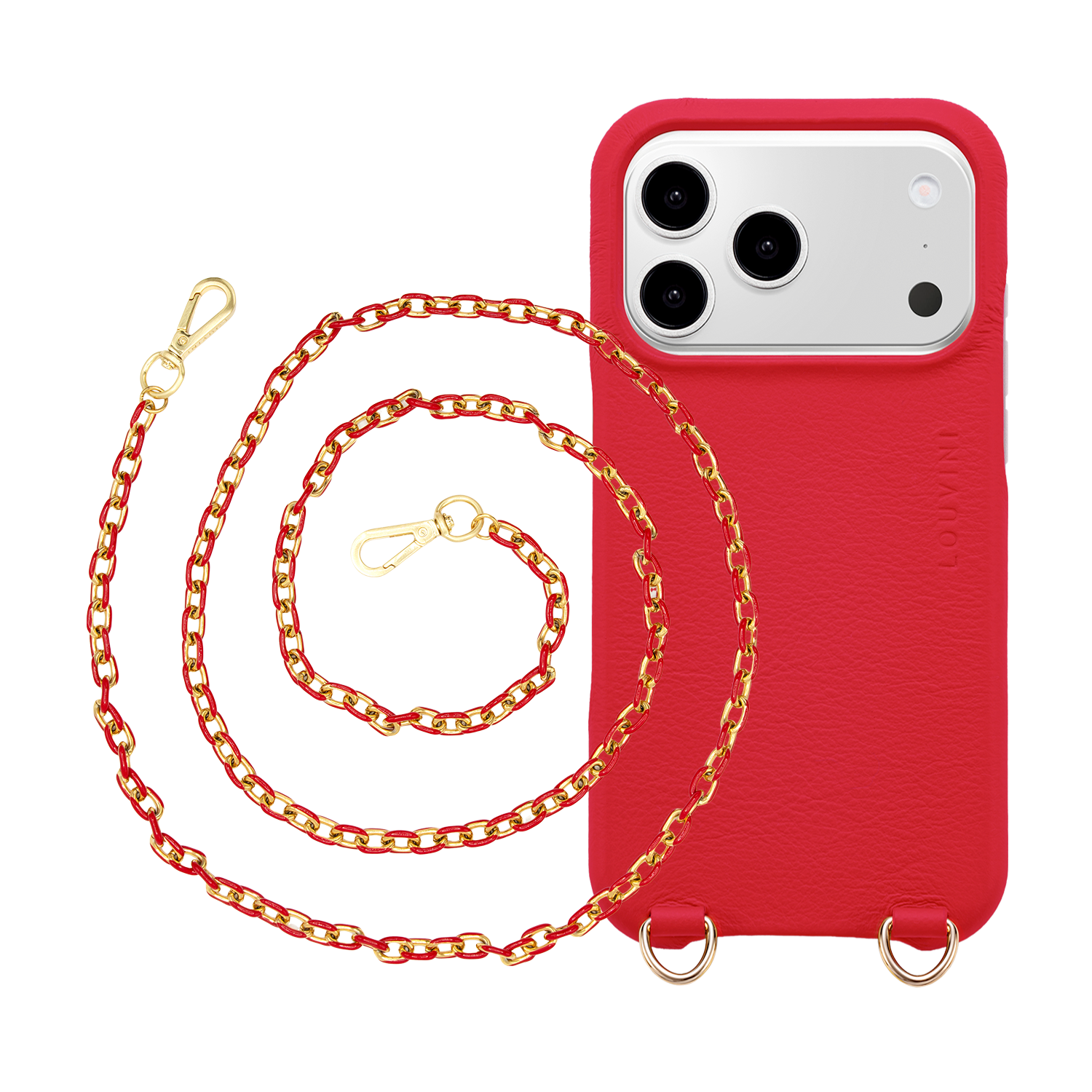 Coque iPhone MAX MagSafe Rouge & chaîne MIA Rouge