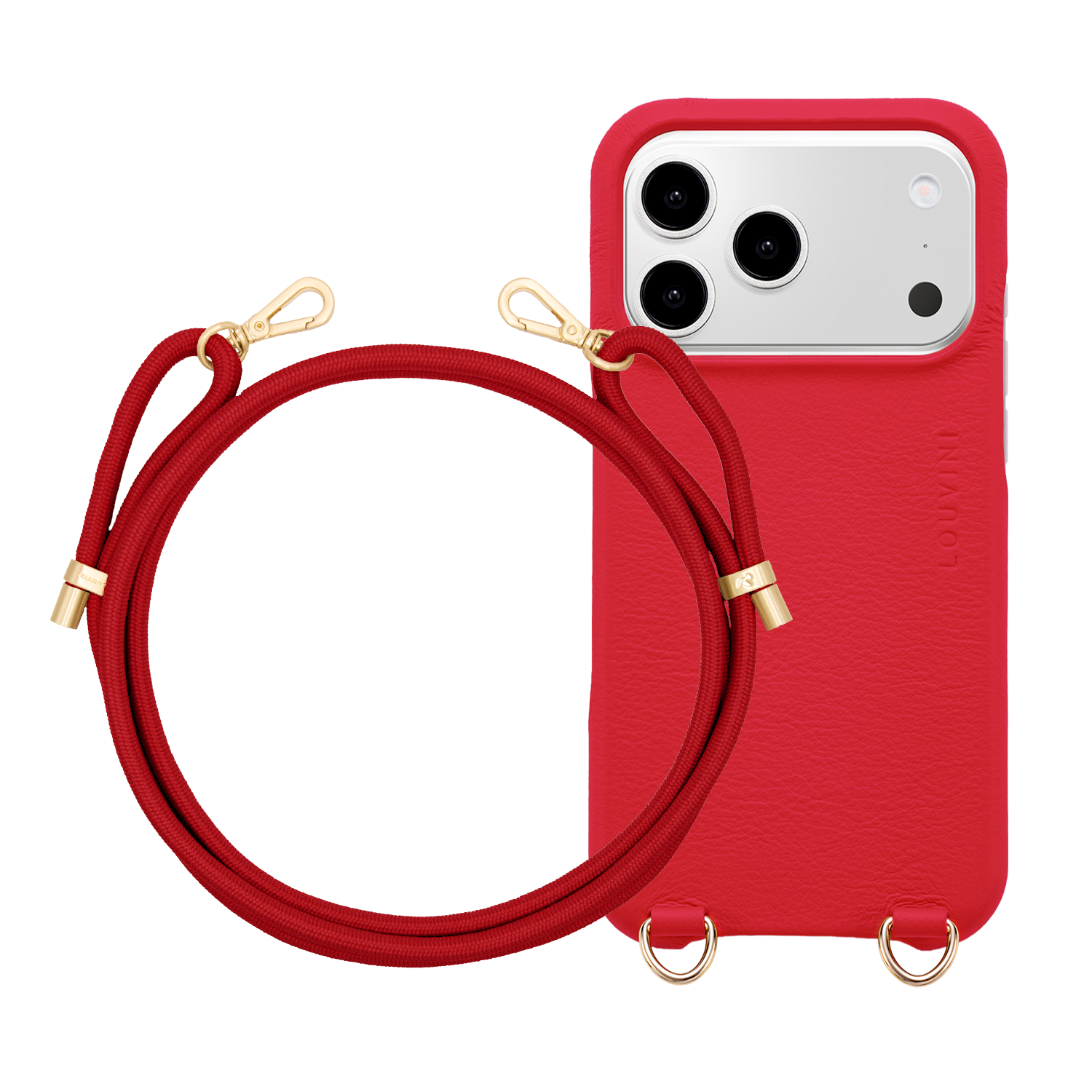 Coque iPhone MagSafe MAX Rouge & Cordon TESSA Rouge
