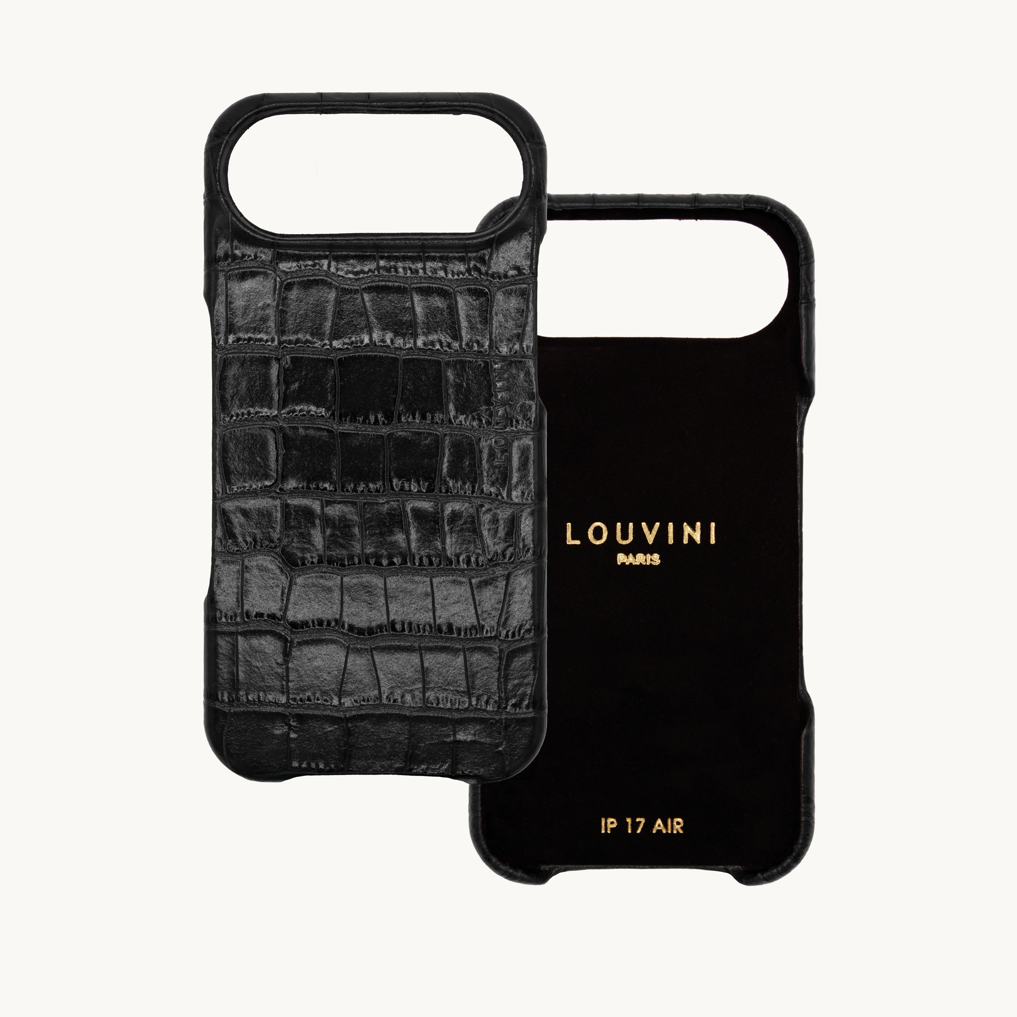Coque iPhone MagSafe cuir MAX - Crocodile Noir