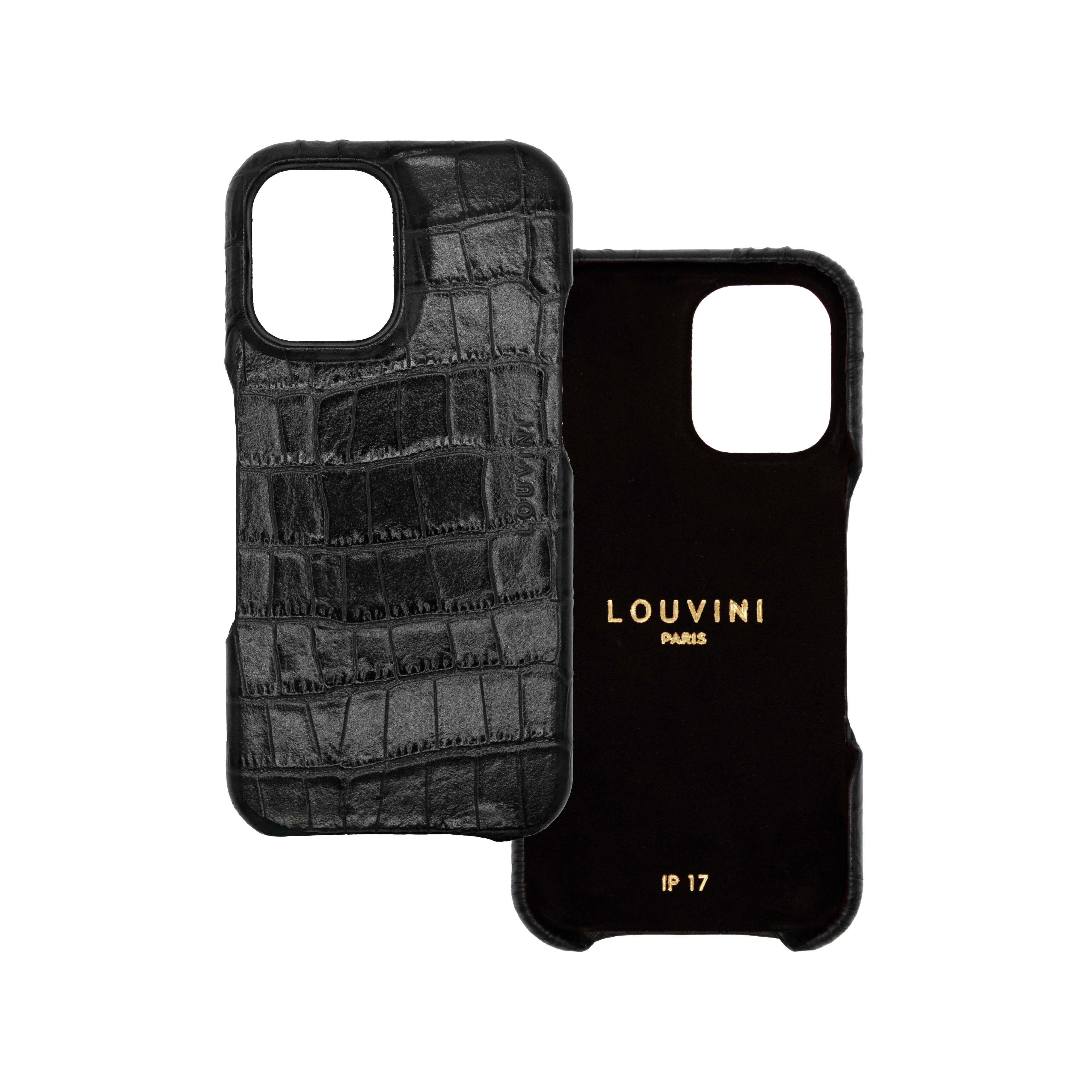 Coque iPhone MagSafe cuir MAX - Crocodile Noir