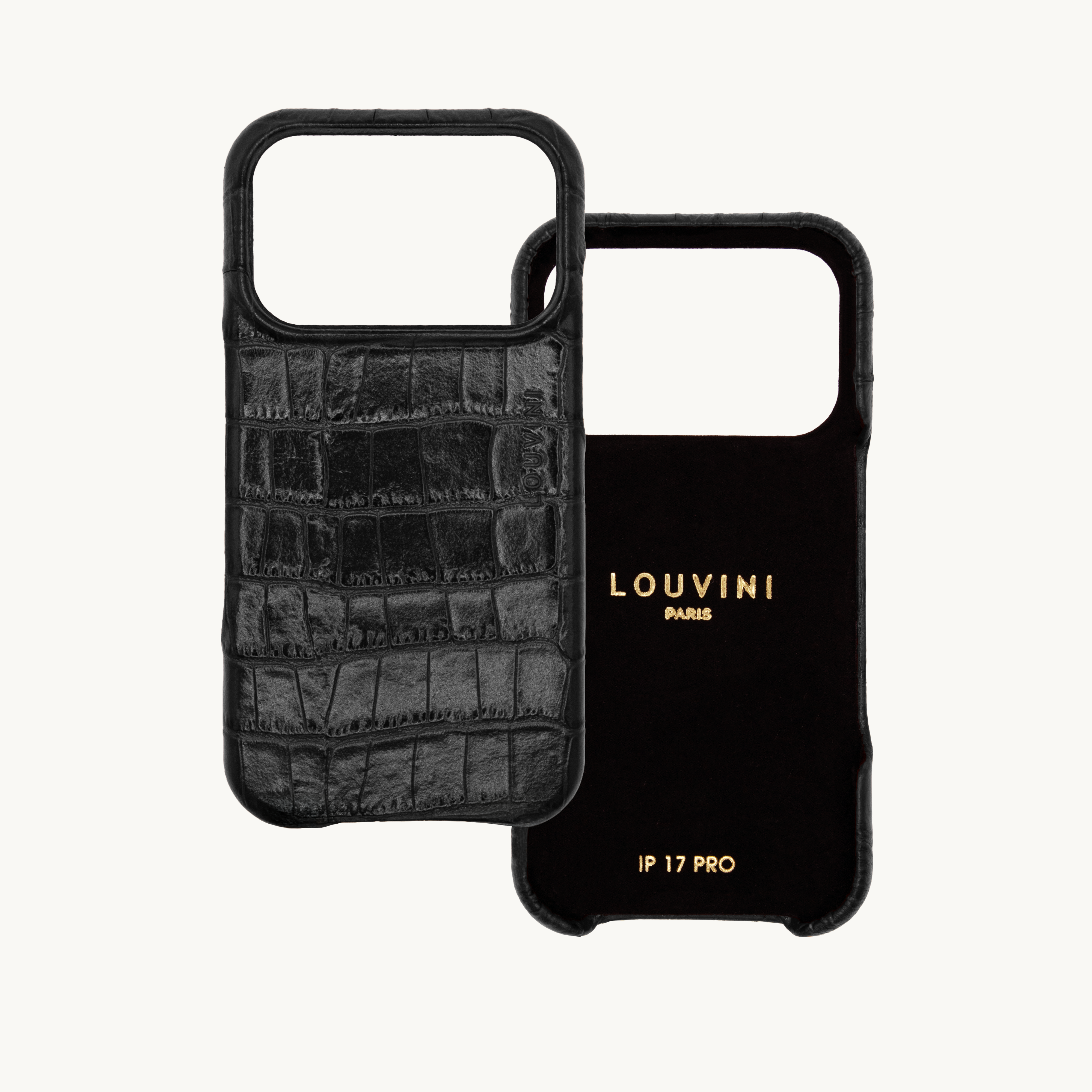 Coque iPhone MagSafe cuir MAX - Crocodile Noir