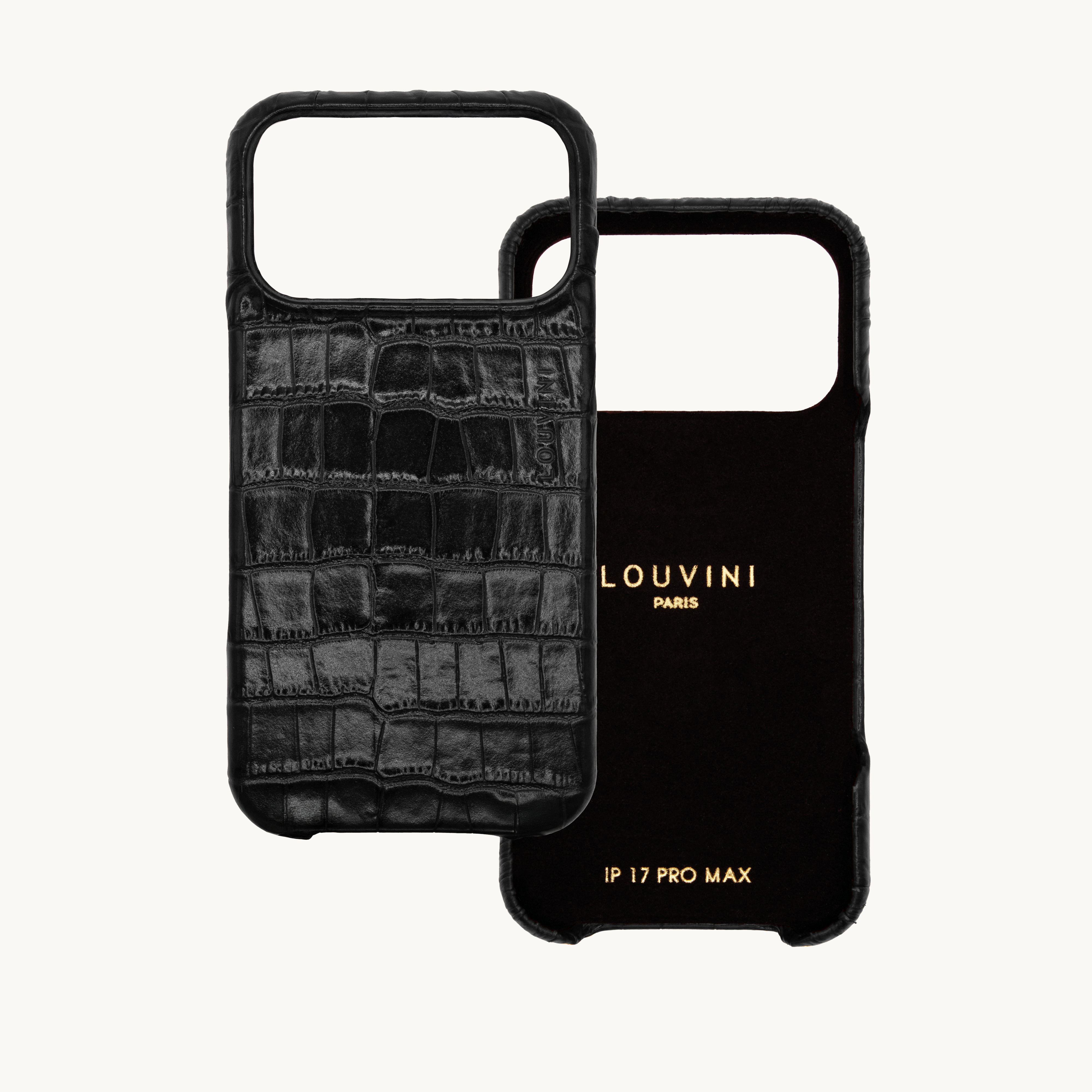 Coque iPhone MagSafe cuir MAX - Crocodile Noir