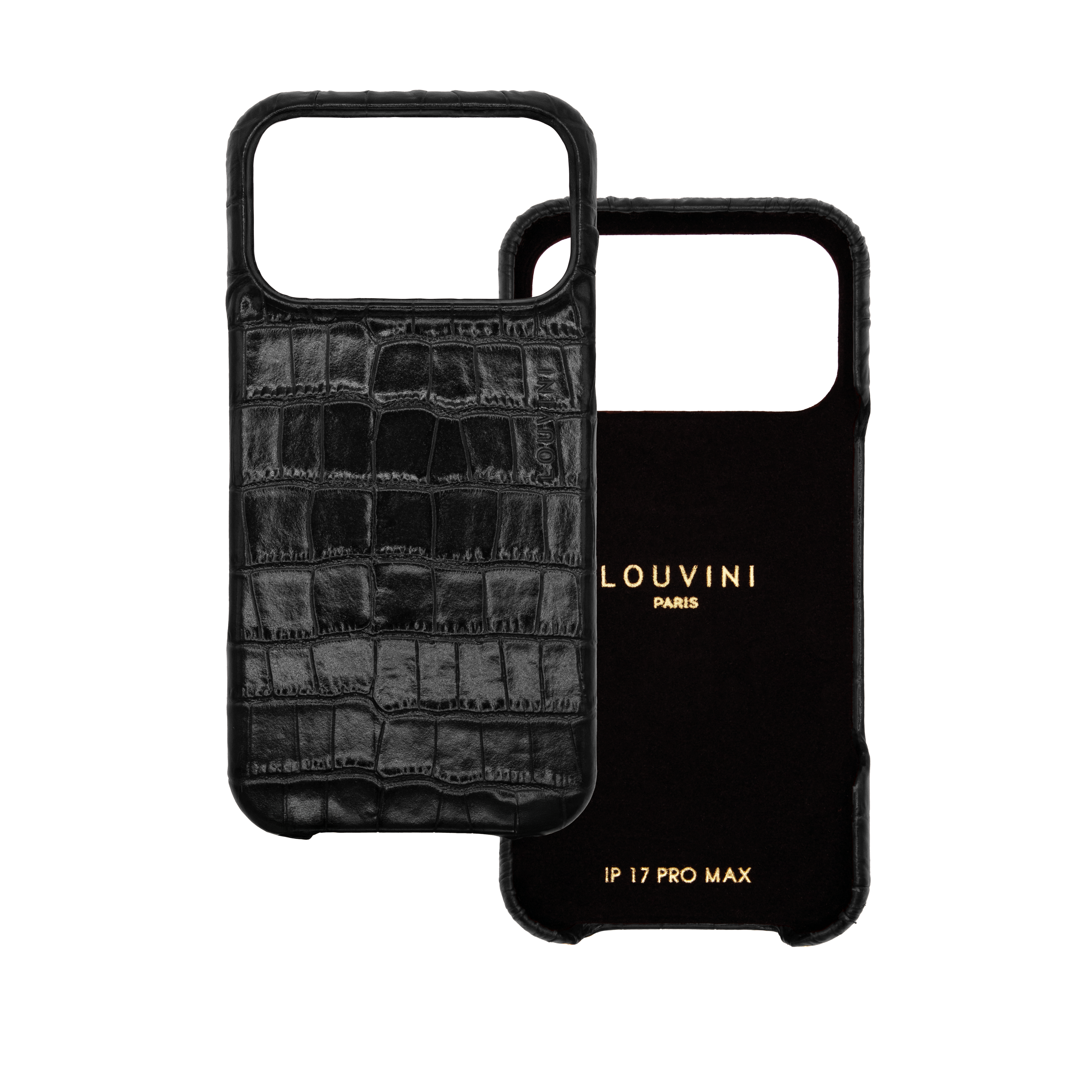 Coque iPhone MagSafe cuir MAX - Crocodile Noir