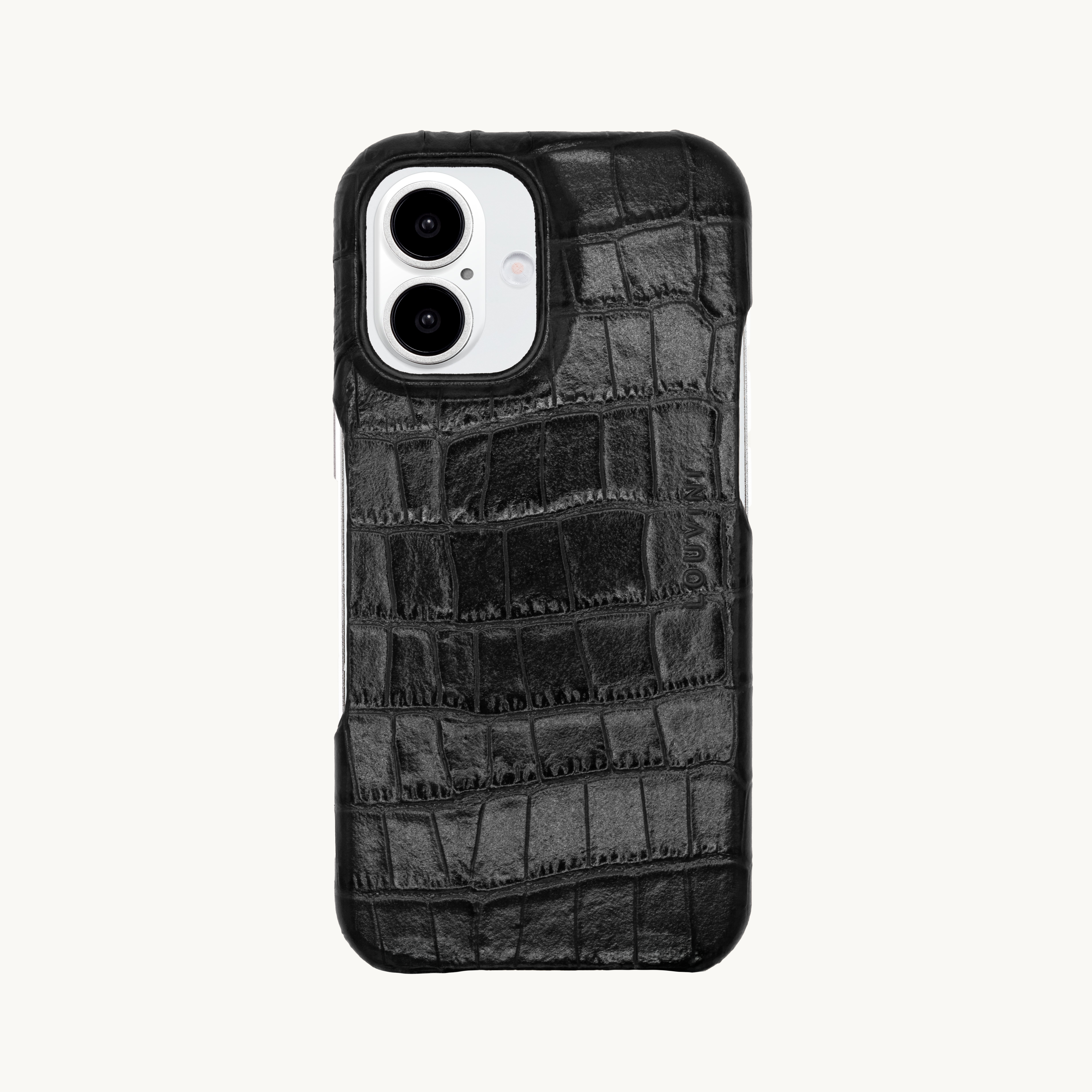 Coque iPhone MagSafe cuir MAX - Crocodile Noir