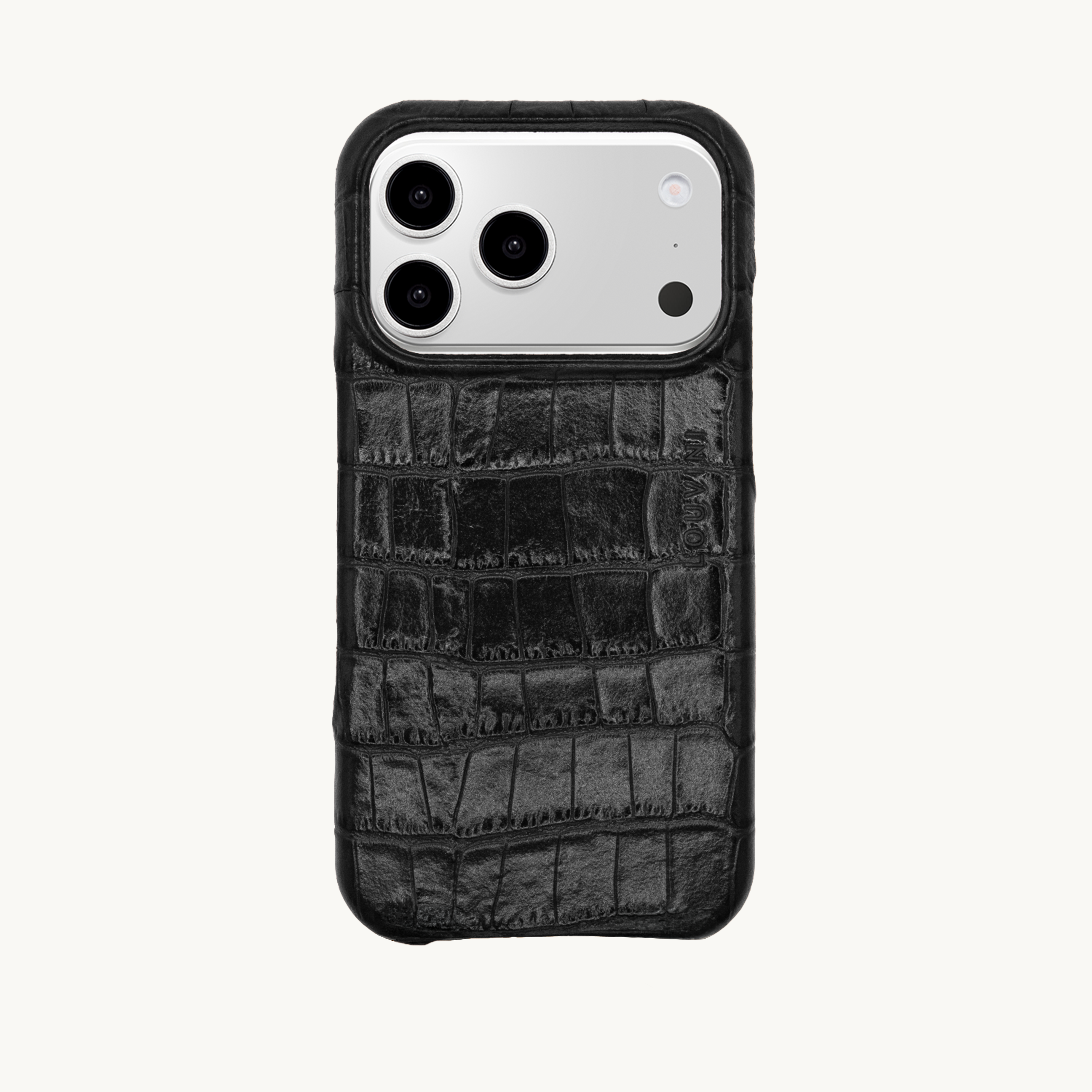 Coque iPhone MagSafe cuir MAX - Crocodile Noir