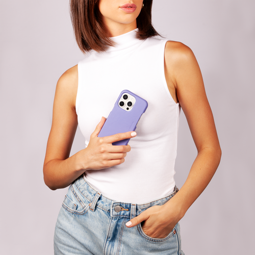 Coque iPhone MagSafe cuir MAX - Violet