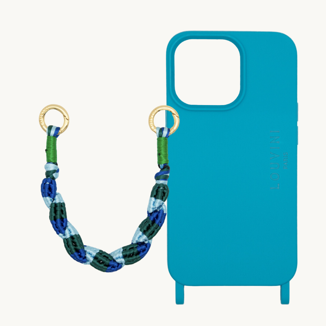 Coque Milo iPhone Bleu & Cordon LAYLA x YASSS Bleu