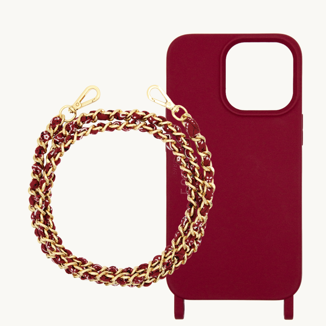 Coque MILO iPhone Bordeaux & Chaîne BONNIE Bordeaux