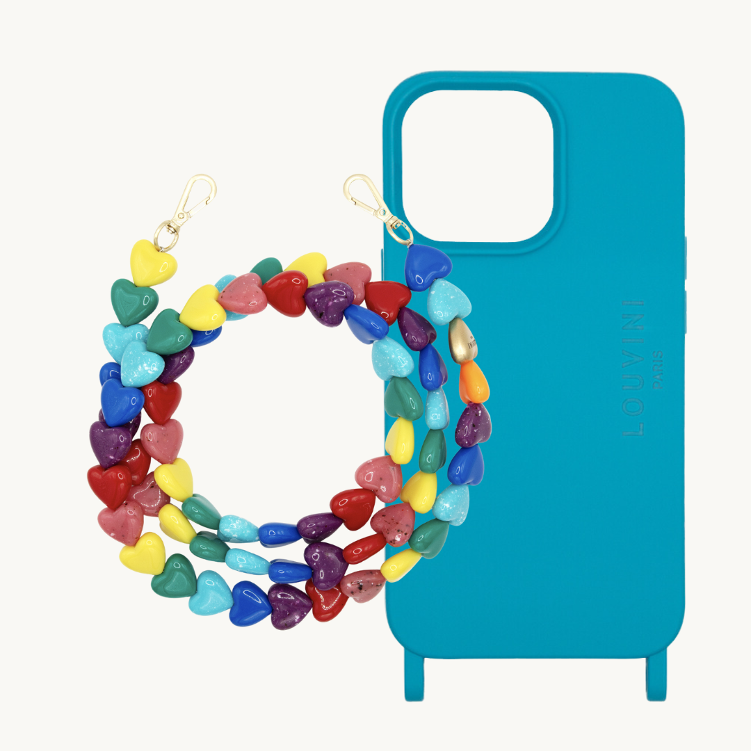 Milo Blue iPhone Case & Cuore Rainbow Chain