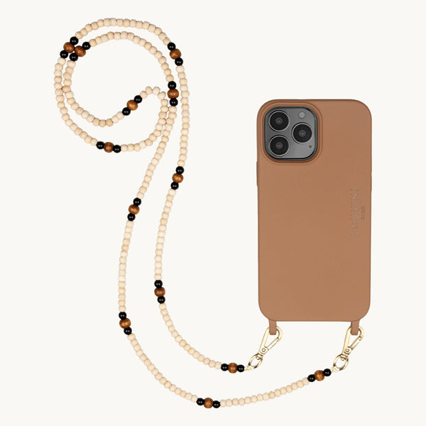 Milo Cinnamon iPhone Case & Arielle Black-Brown Chain