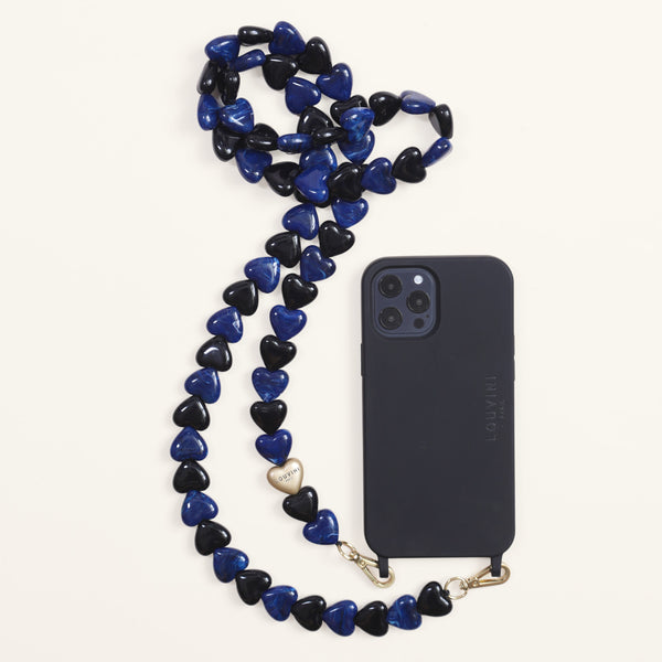 Milo Black iPhone Case & Navy-Black Cuore Chain