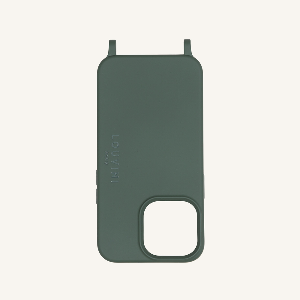 Coque Milo iPhone Olive & chaîne Zoé Vert-Jade