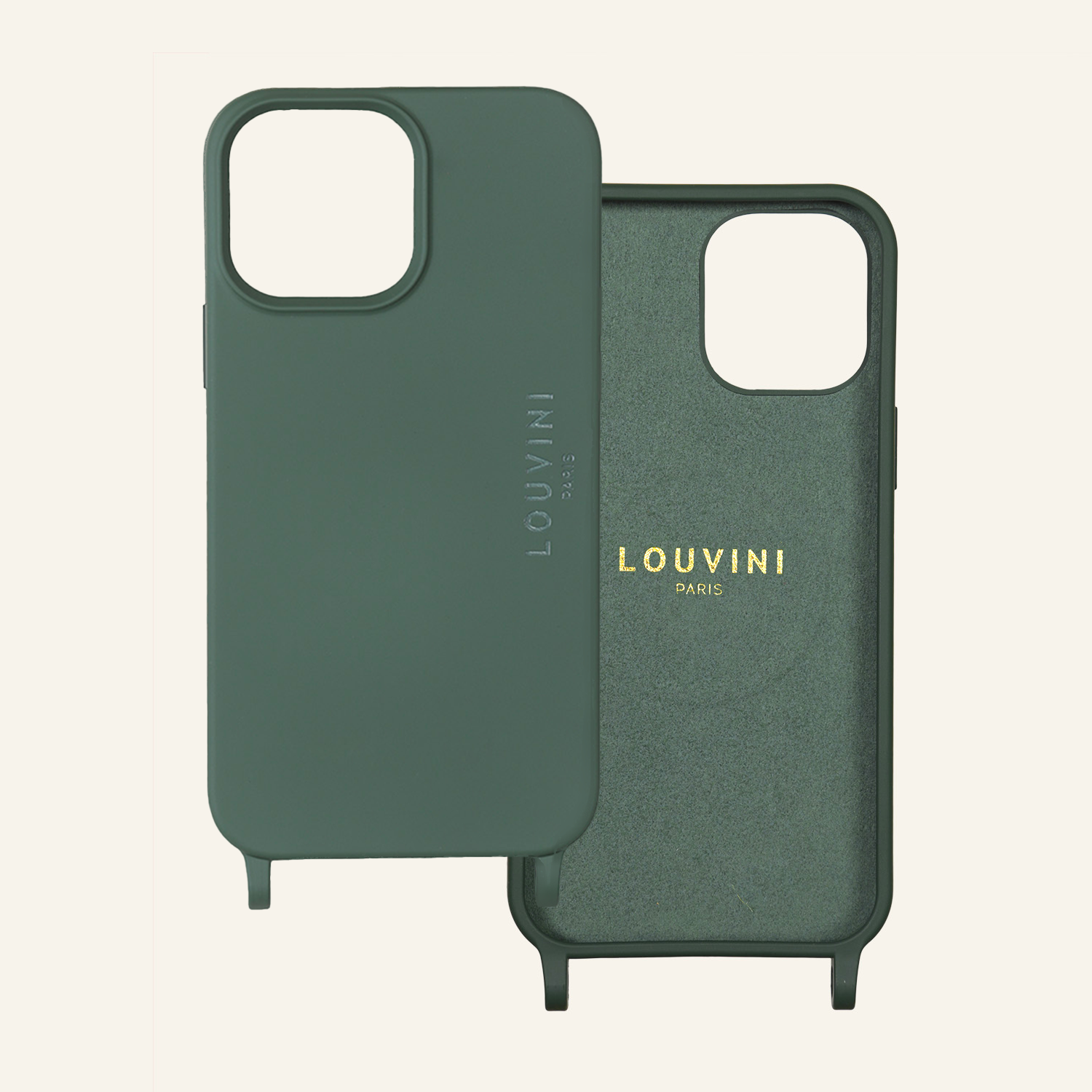 Coque Milo iPhone Olive & cordon Palma Turquoise