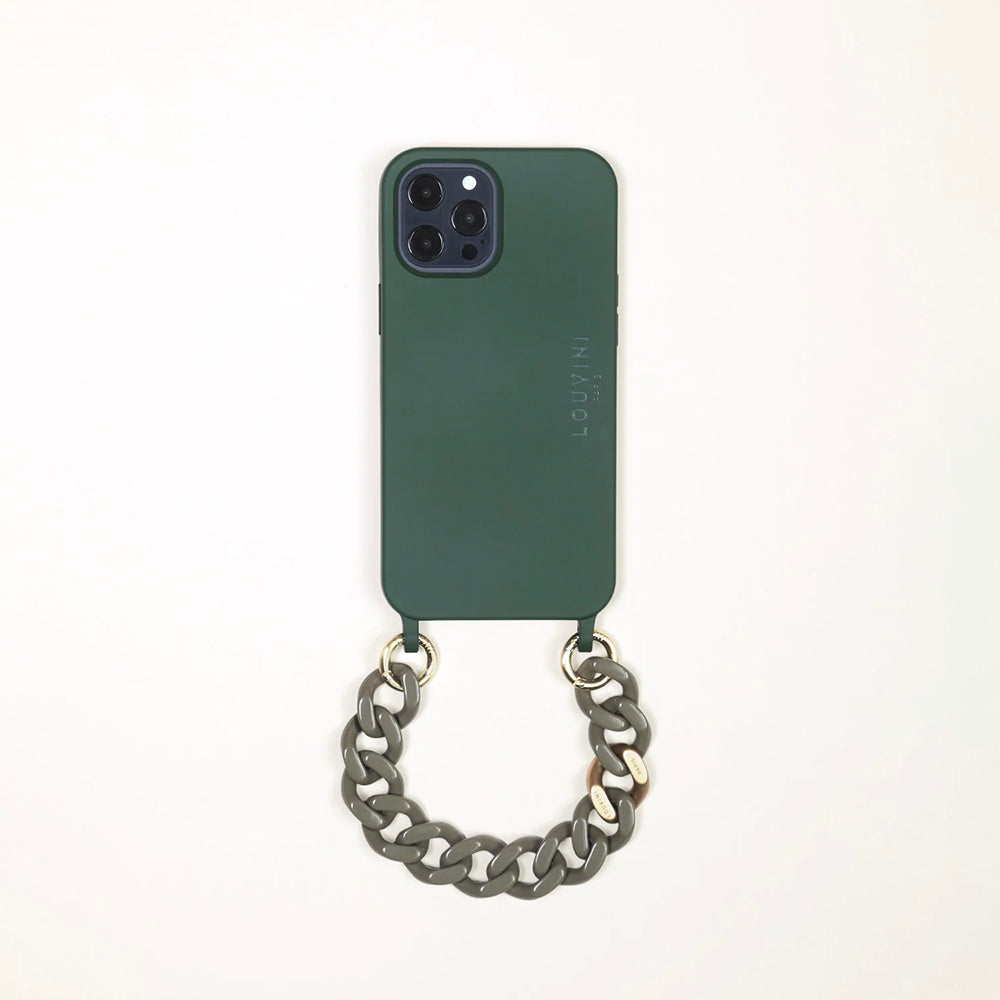 Milo Olive iPhone Case & Petit Zoe Khaki Chain