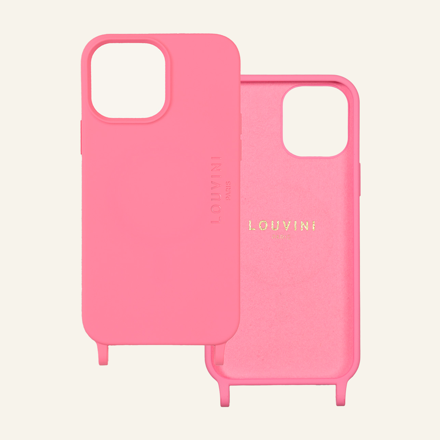 Coque Milo iPhone Rose & cordon Palma Rose