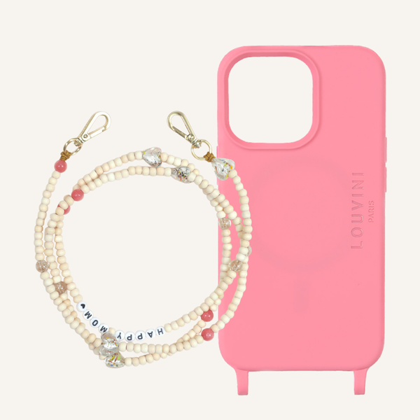 Milo Pink iPhone Case & Arielle "Happy Mom" Chain