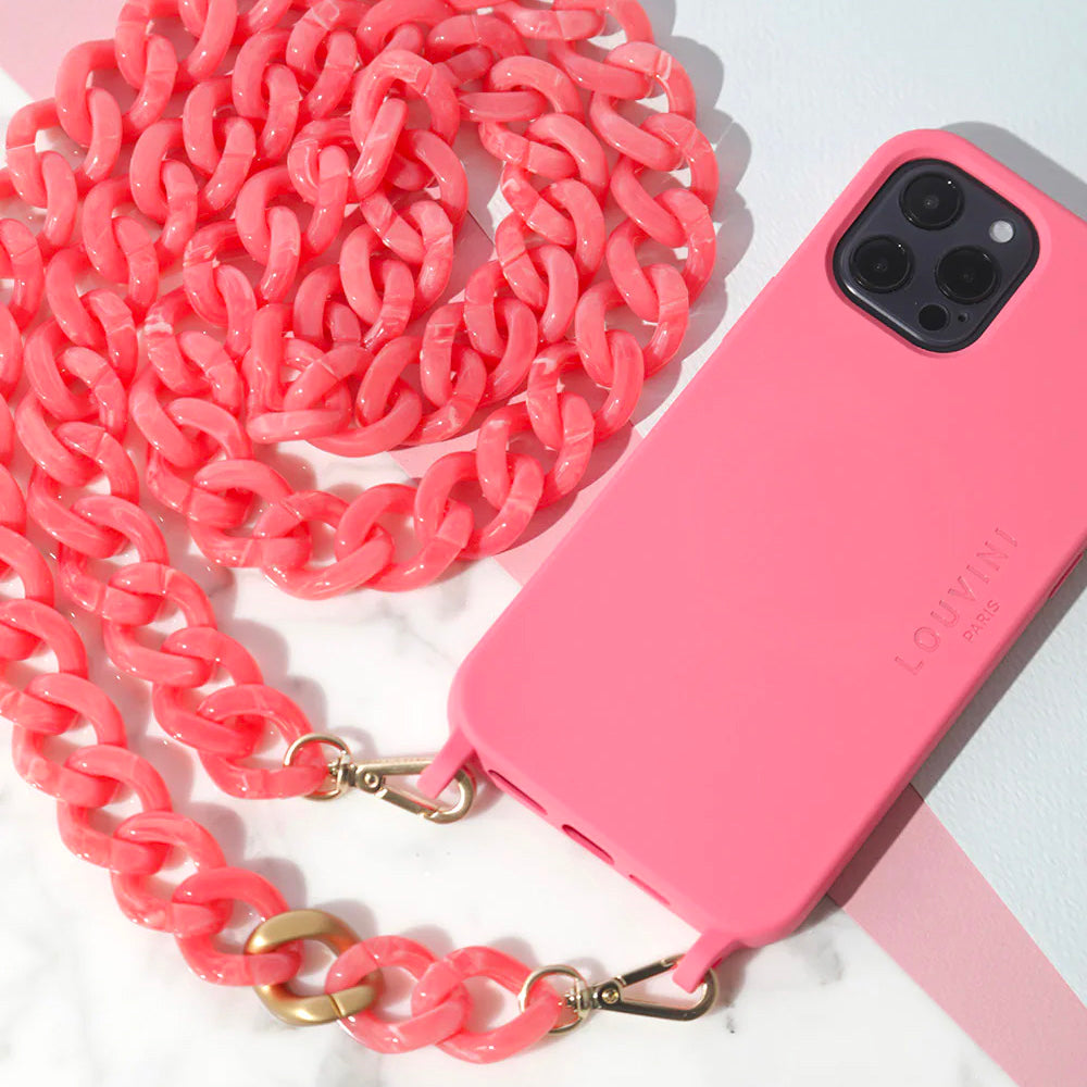 Coque Milo iPhone Rose & chaîne Zoé Corail