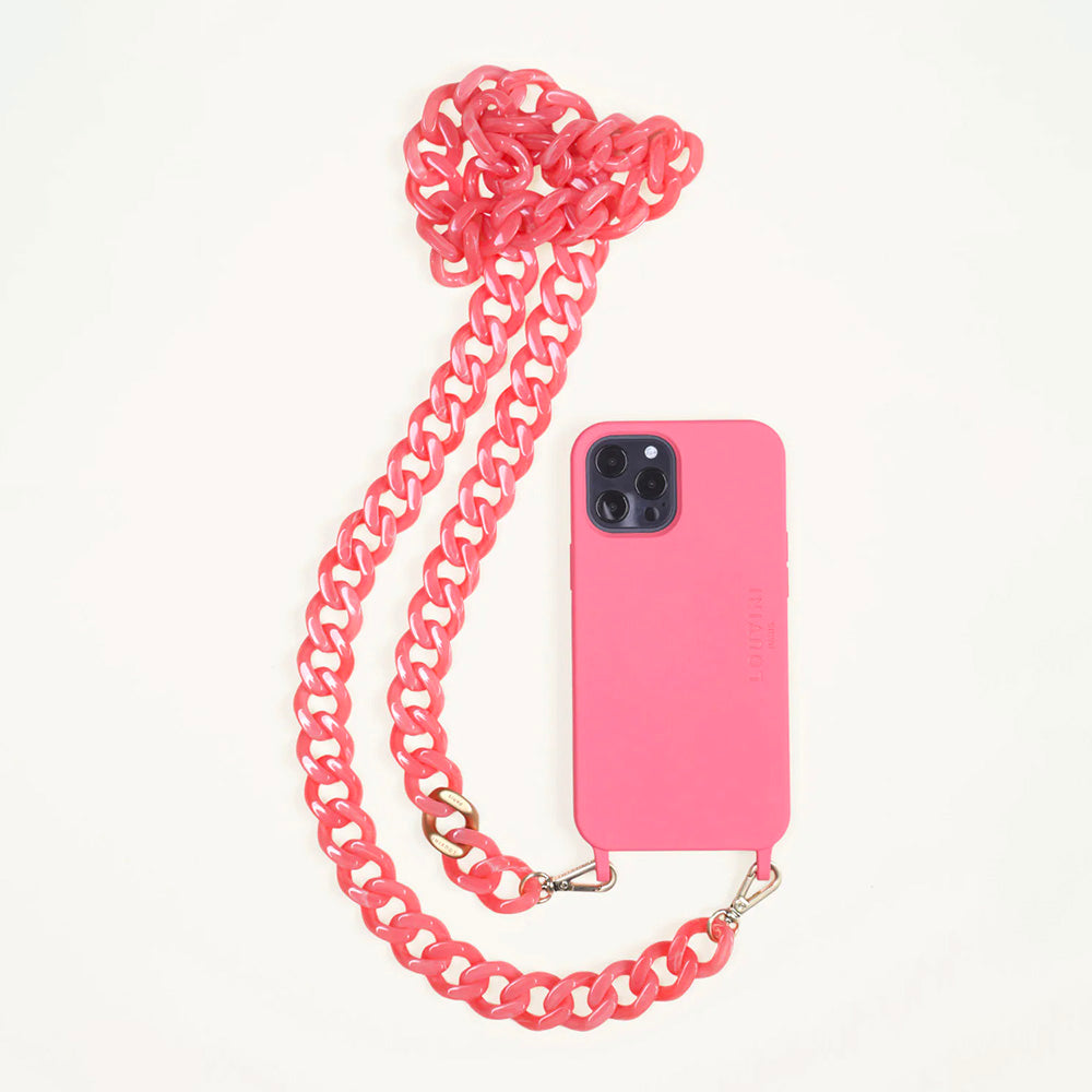 Coque Milo iPhone Rose & chaîne Zoé Corail