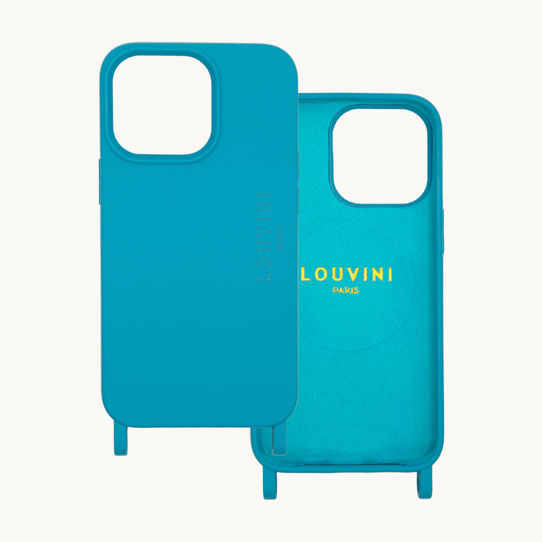 Coque Milo iPhone Bleu & Chaîne Zoé Bleu Glacé