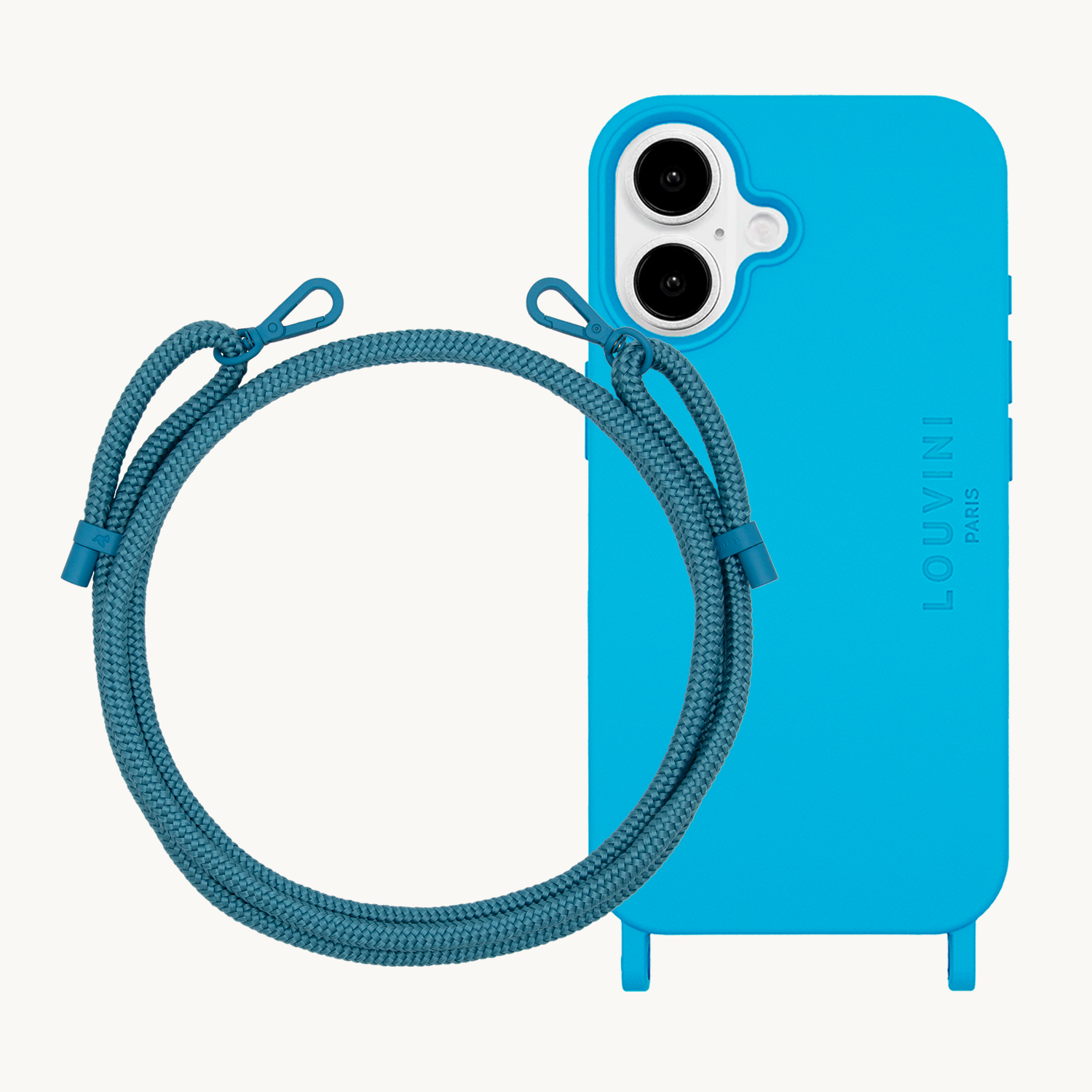 Coque iPhone MagSafe MILO Bleu & Cordon SAM Bleu