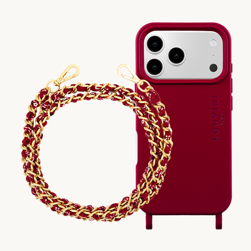 Coque iPhone MagSafe MILO Bordeaux & Chaîne BONNIE Bordeaux