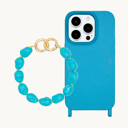 Coque iPhone MILO MagSafe Bleu & bracelet PETIT ROMY Turquoise