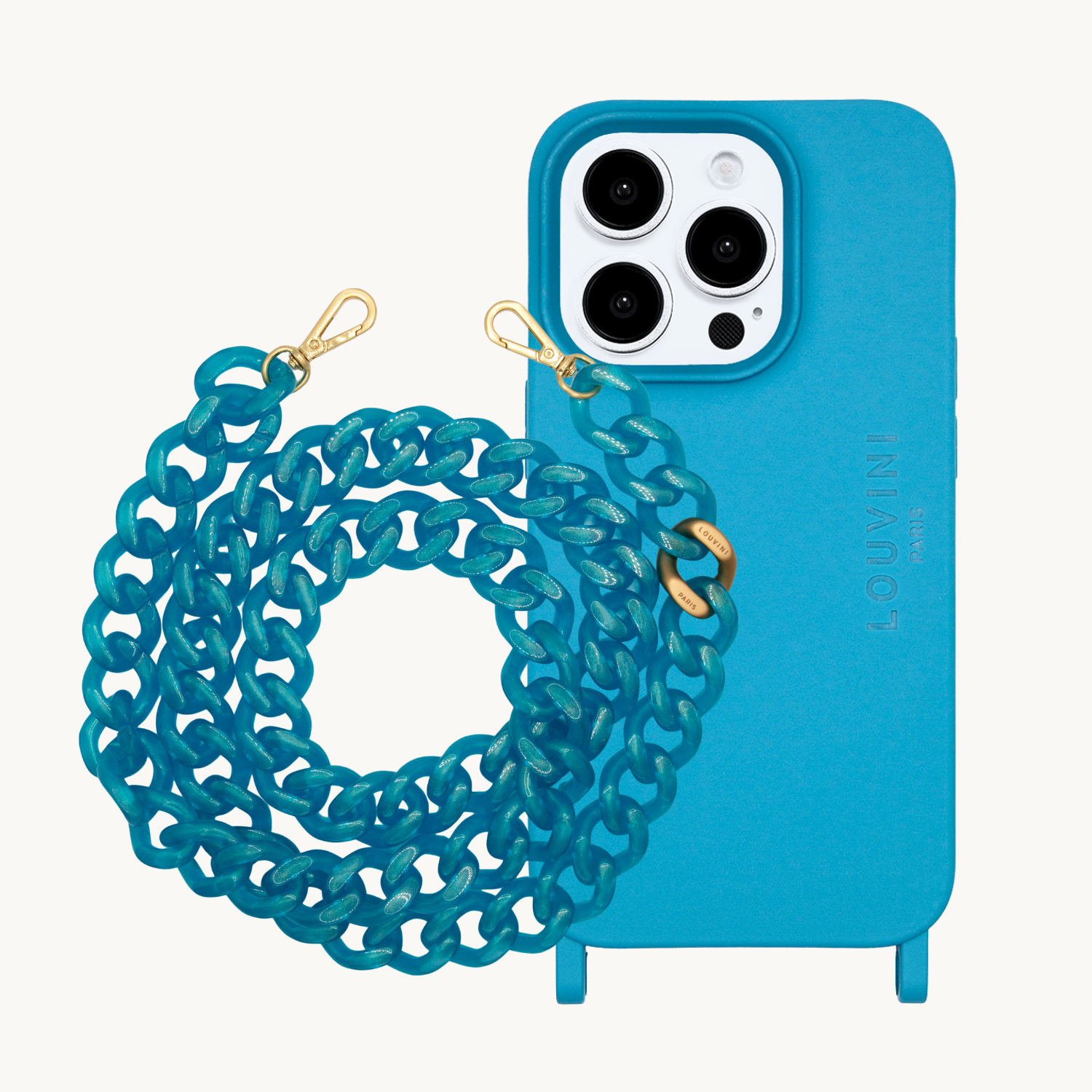ensemble coque de téléphone en TPU avec chaîne en résine