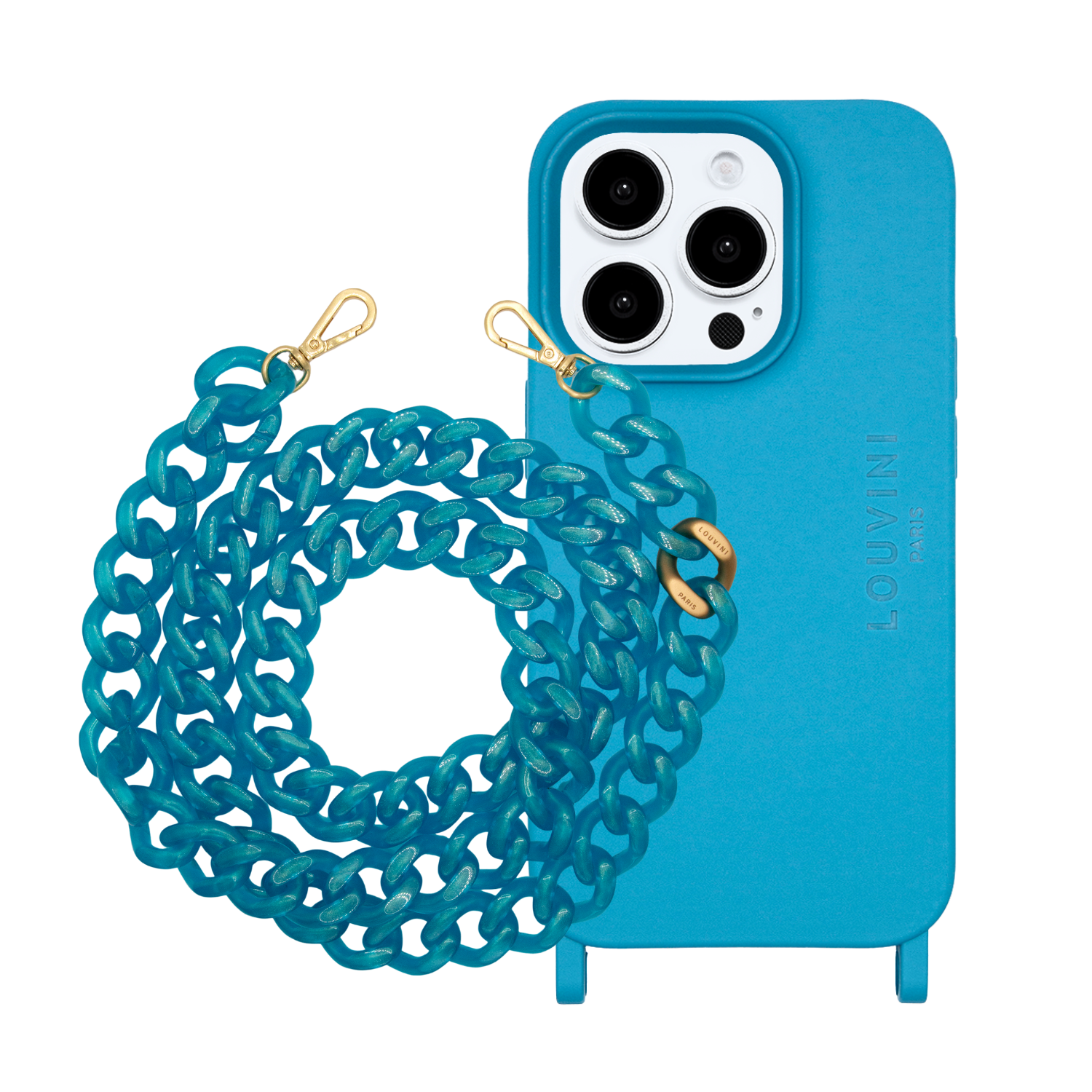 ensemble coque de téléphone en TPU avec chaîne en résine
